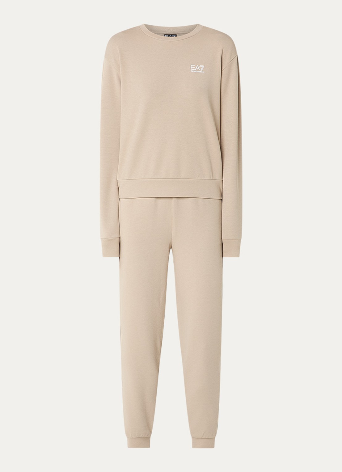 Armani Trainingspak met steekzakken en logo - voorkant 2 zand