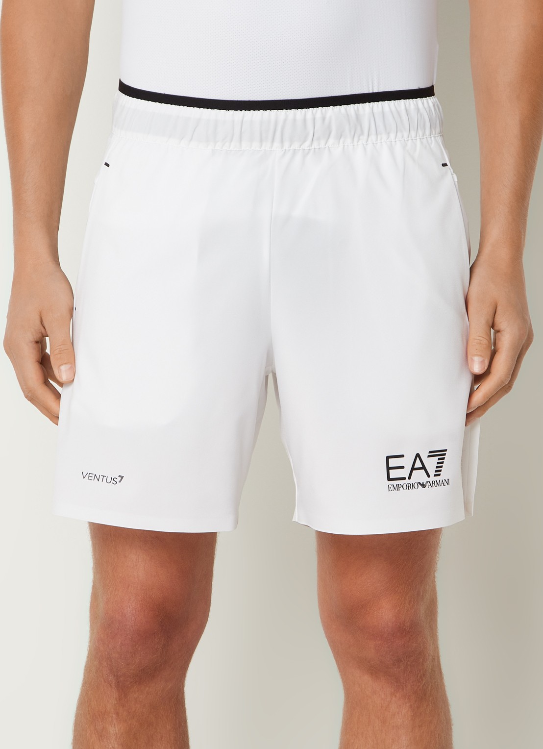 Armani Trainingsshorts met logoprint en steekzakken  - detail 4 wit