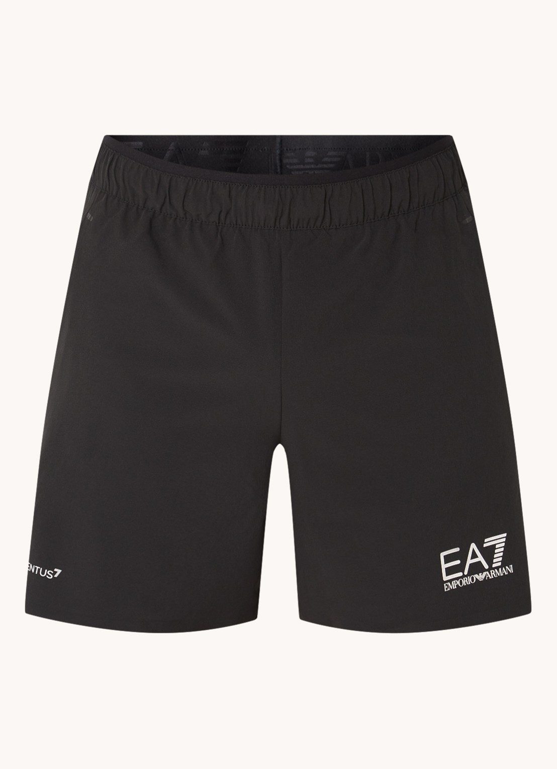 Armani Trainingsshorts met logoprint en steekzakken  - voorkant 3 zwart