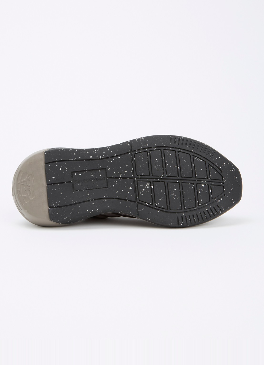 Armani Travel Essentials sneaker met leren details - detail 4 donkergrijs