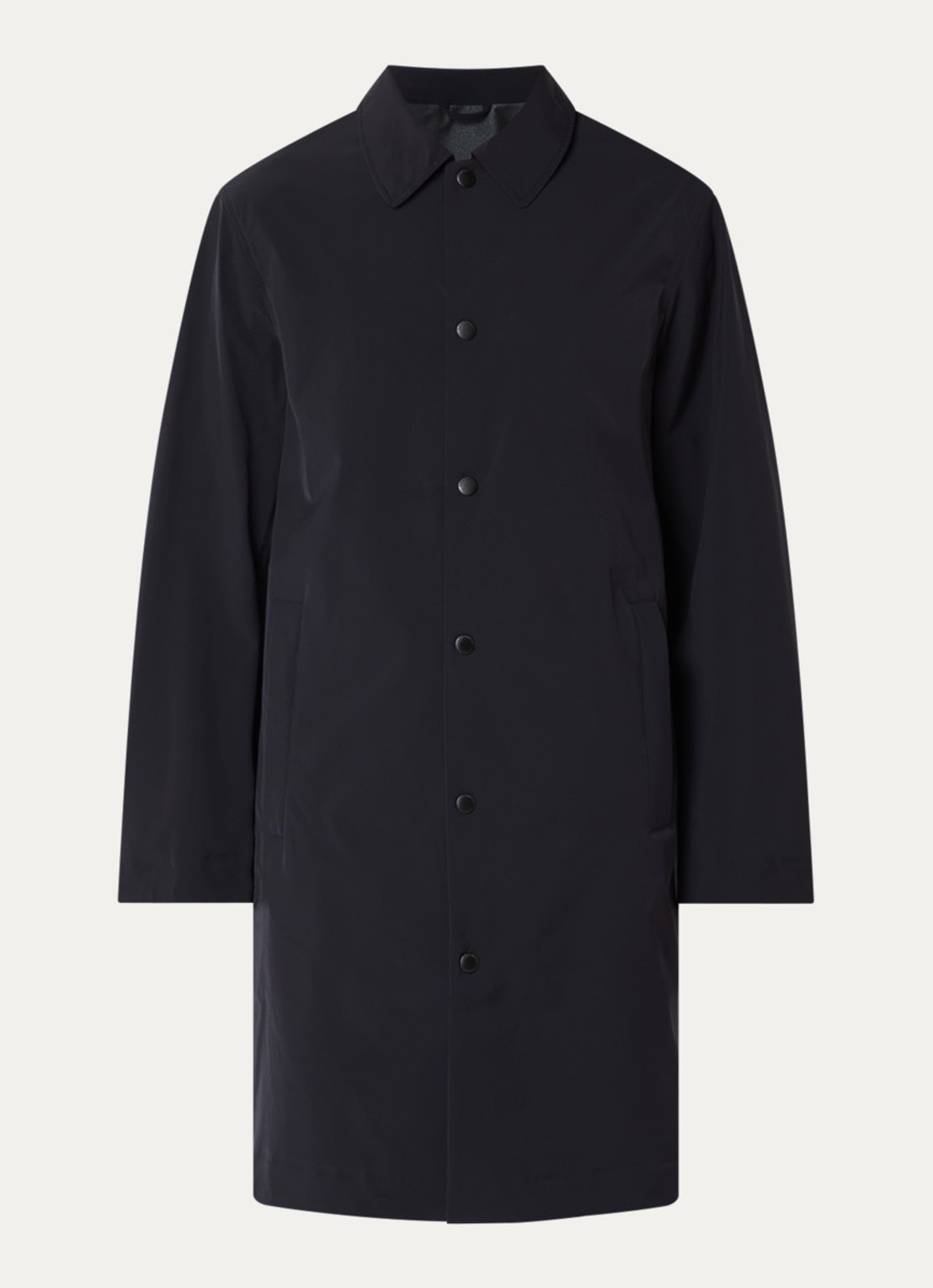 Armani Trenchcoat met ritszakken en kraag - voorkant donkerblauw