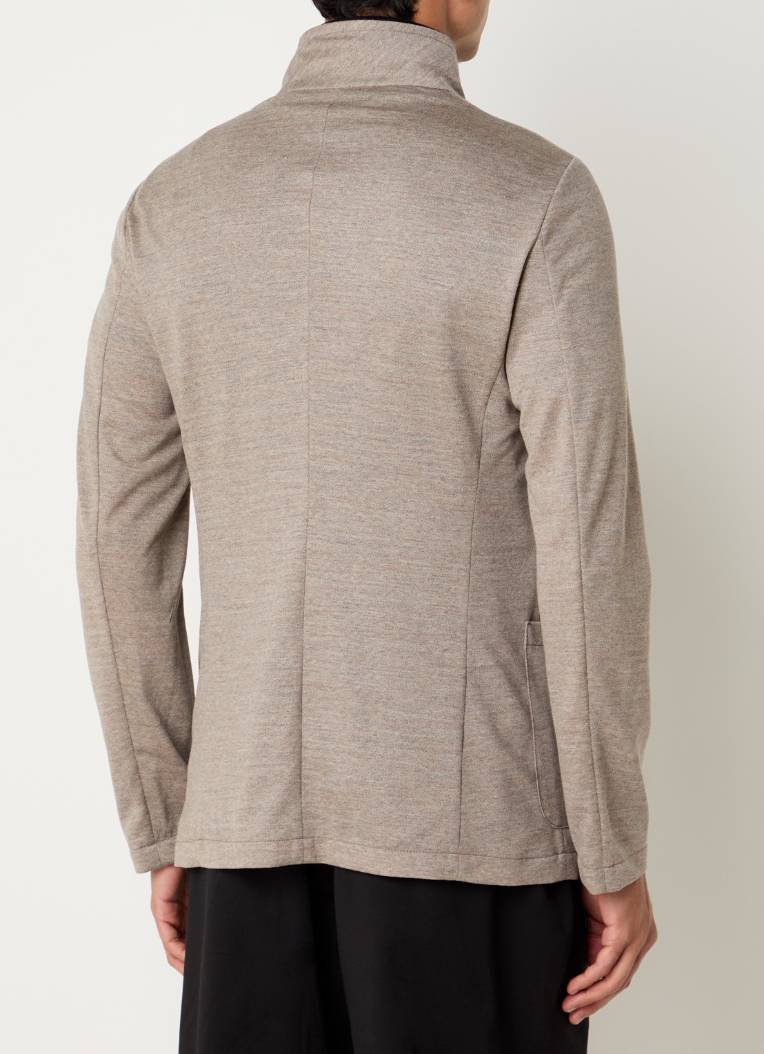 Armani Vest van scheerwol met gemêleerd dessin - achterkant zand