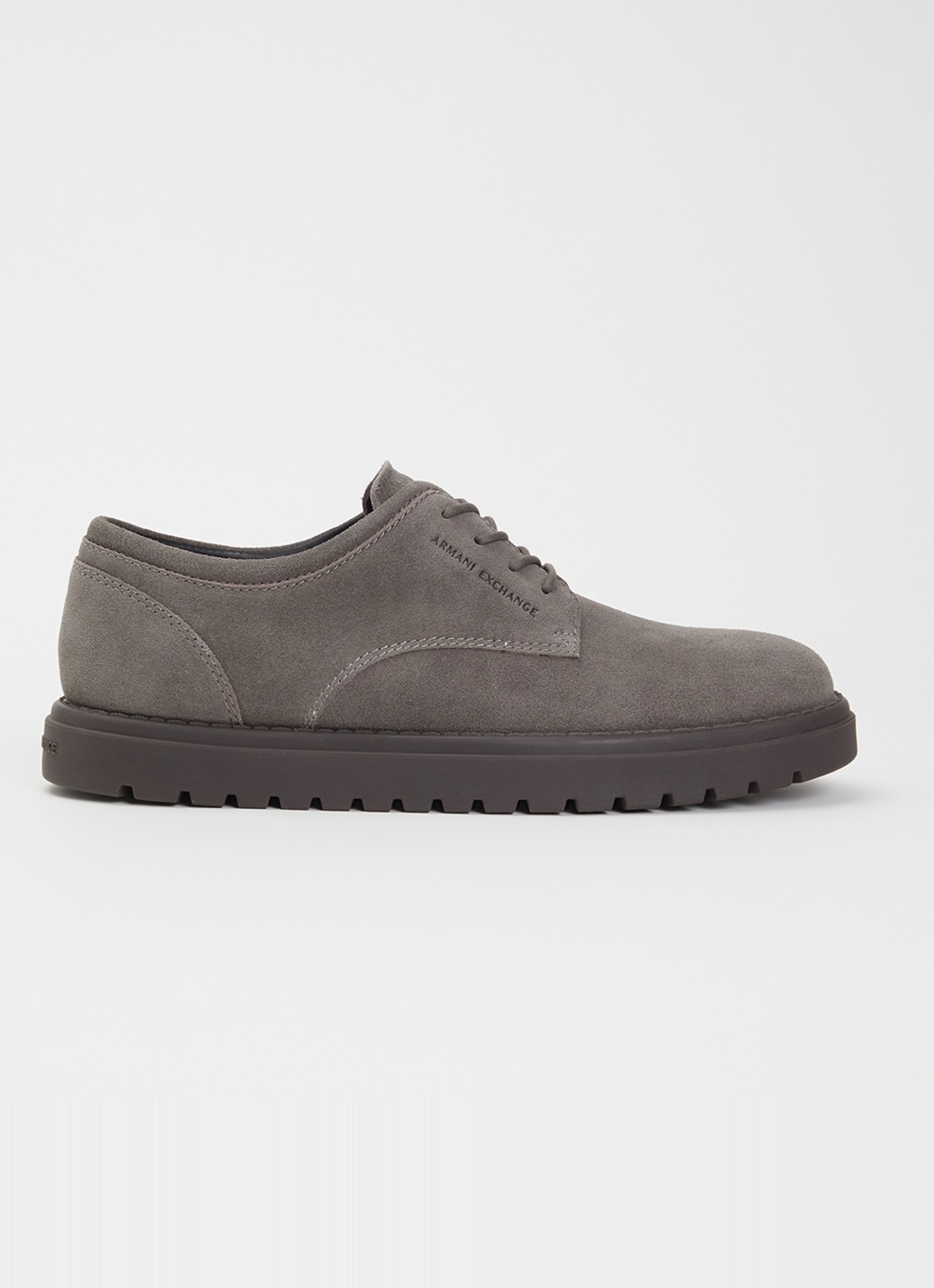 Armani Veterschoen van suède - voorkant donkergrijs
