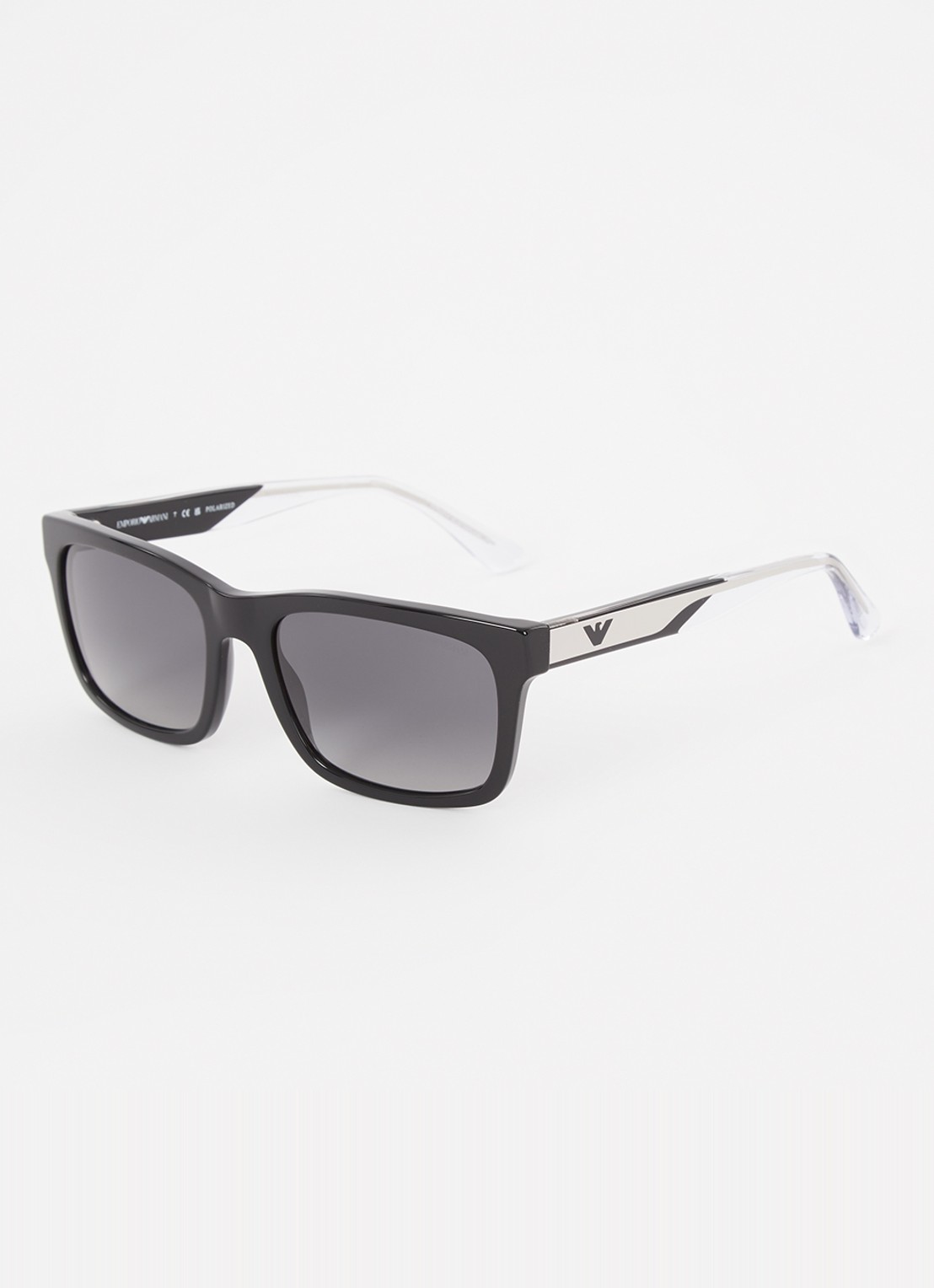 Armani Wayfarer zonnebril gepolariseerd EA4224 - voorkant 4 zwart