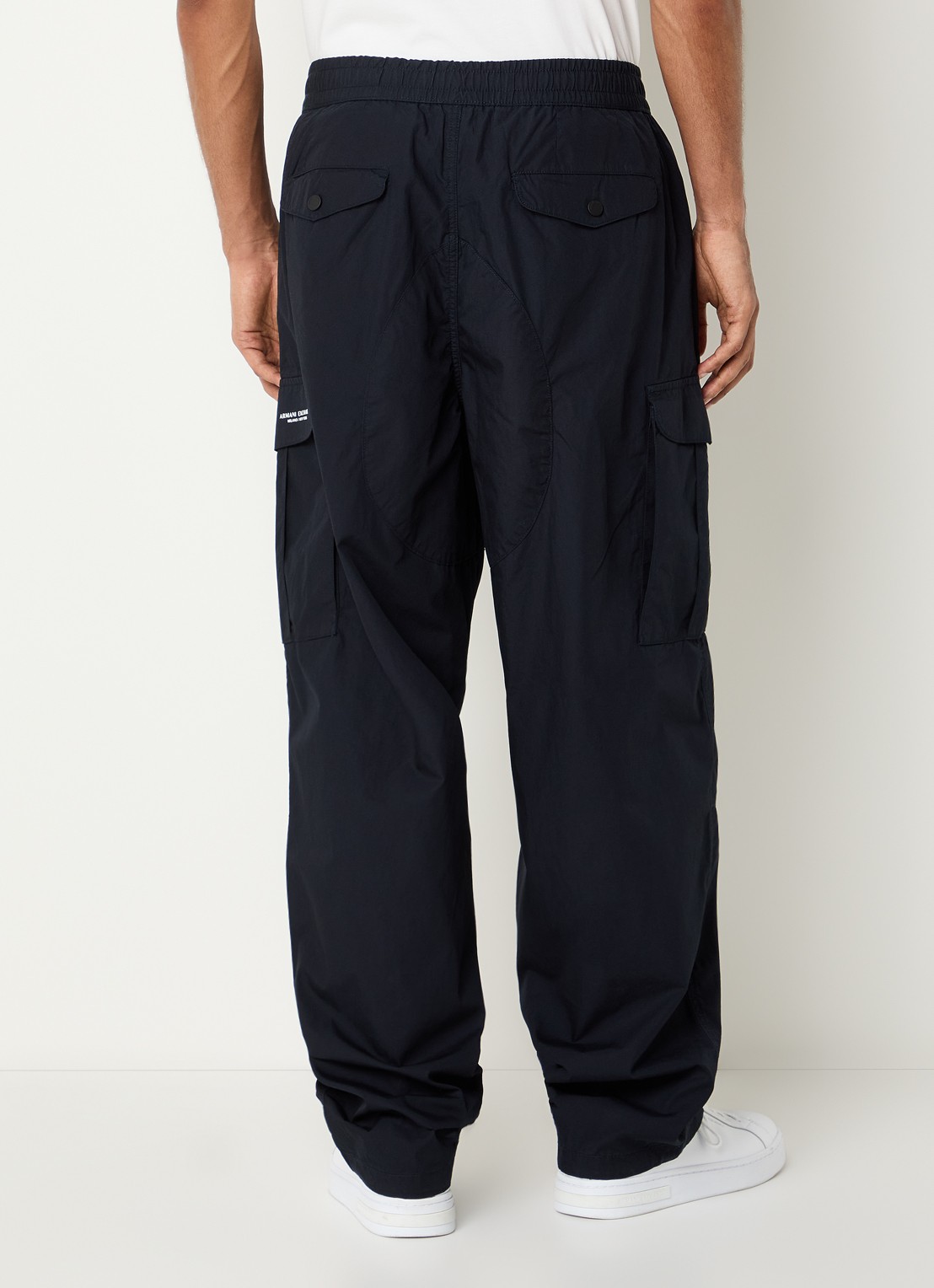 Armani Wide fit broek met steekzakken - achterkant 3 donkerblauw