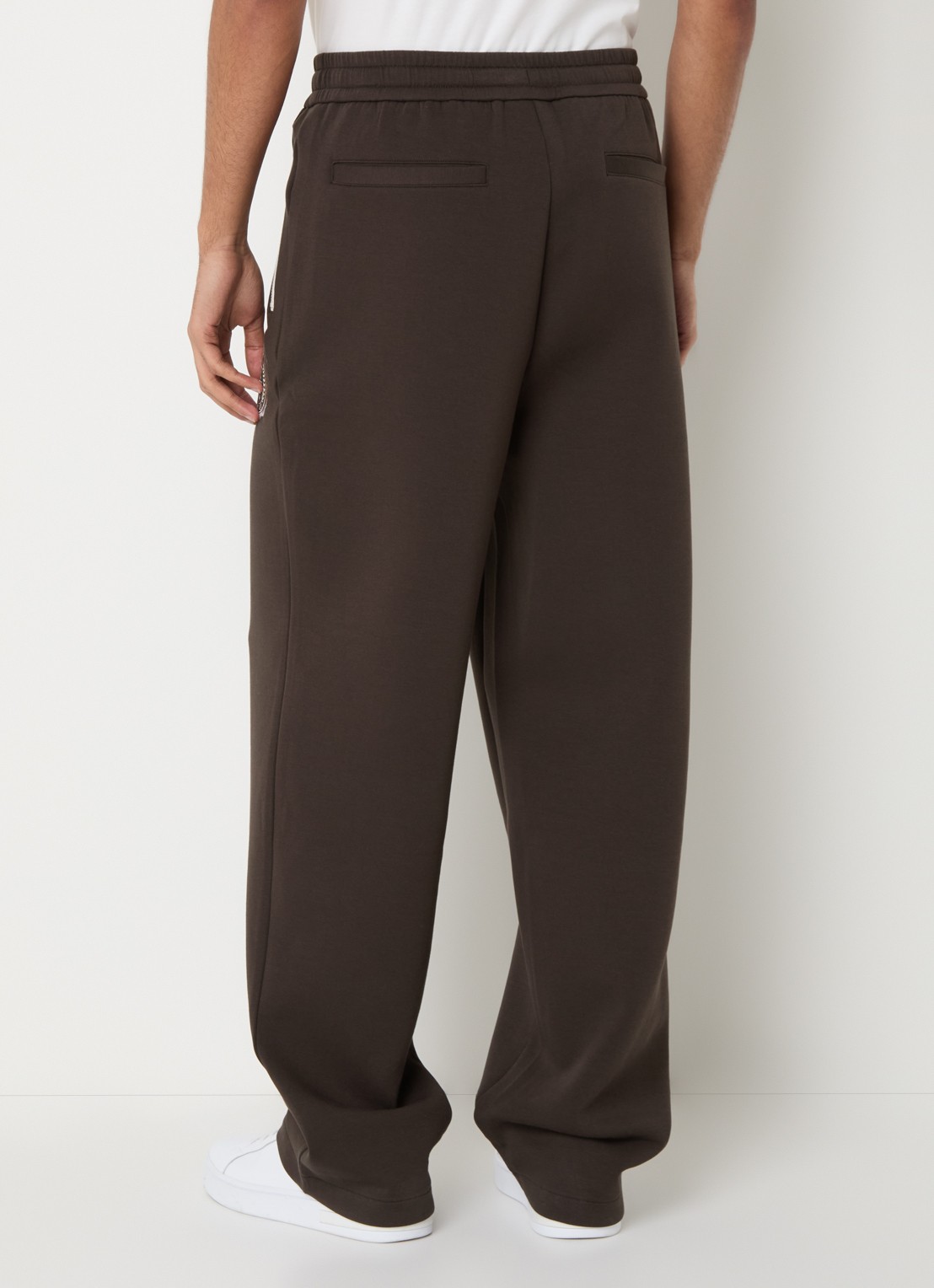 Armani Wide fit joggingbroek met ritszakken - achterkant donkerbruin