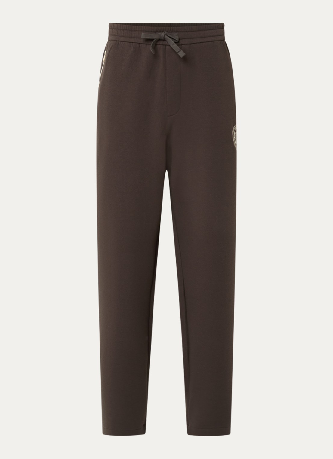 Armani Wide fit joggingbroek met ritszakken - voorkant 2 donkerbruin