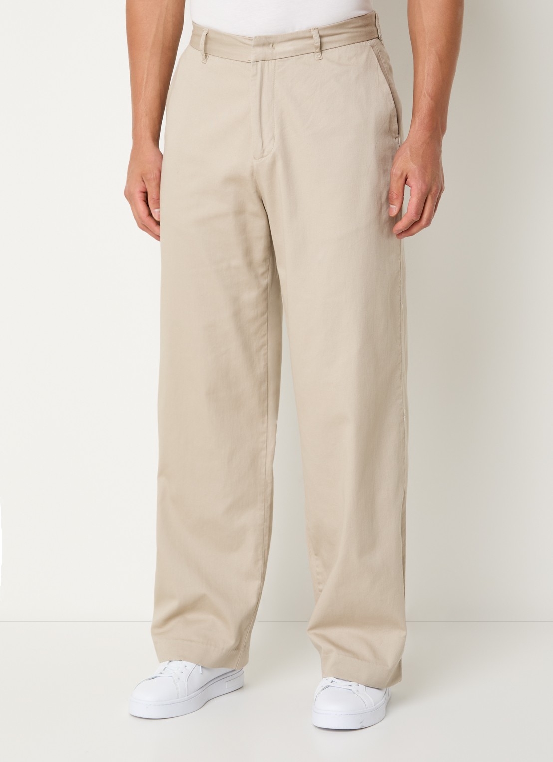 Armani Wide fit pantalon met steekzakken - detail 2 beige