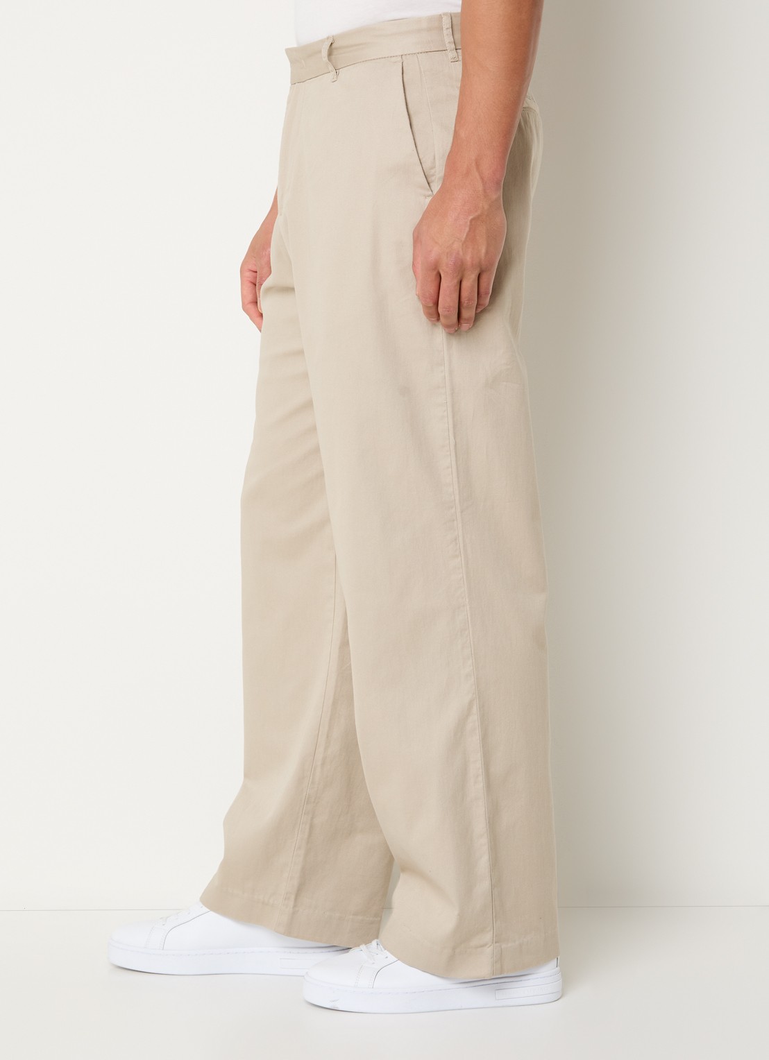 Armani Wide fit pantalon met steekzakken - detail 3 beige