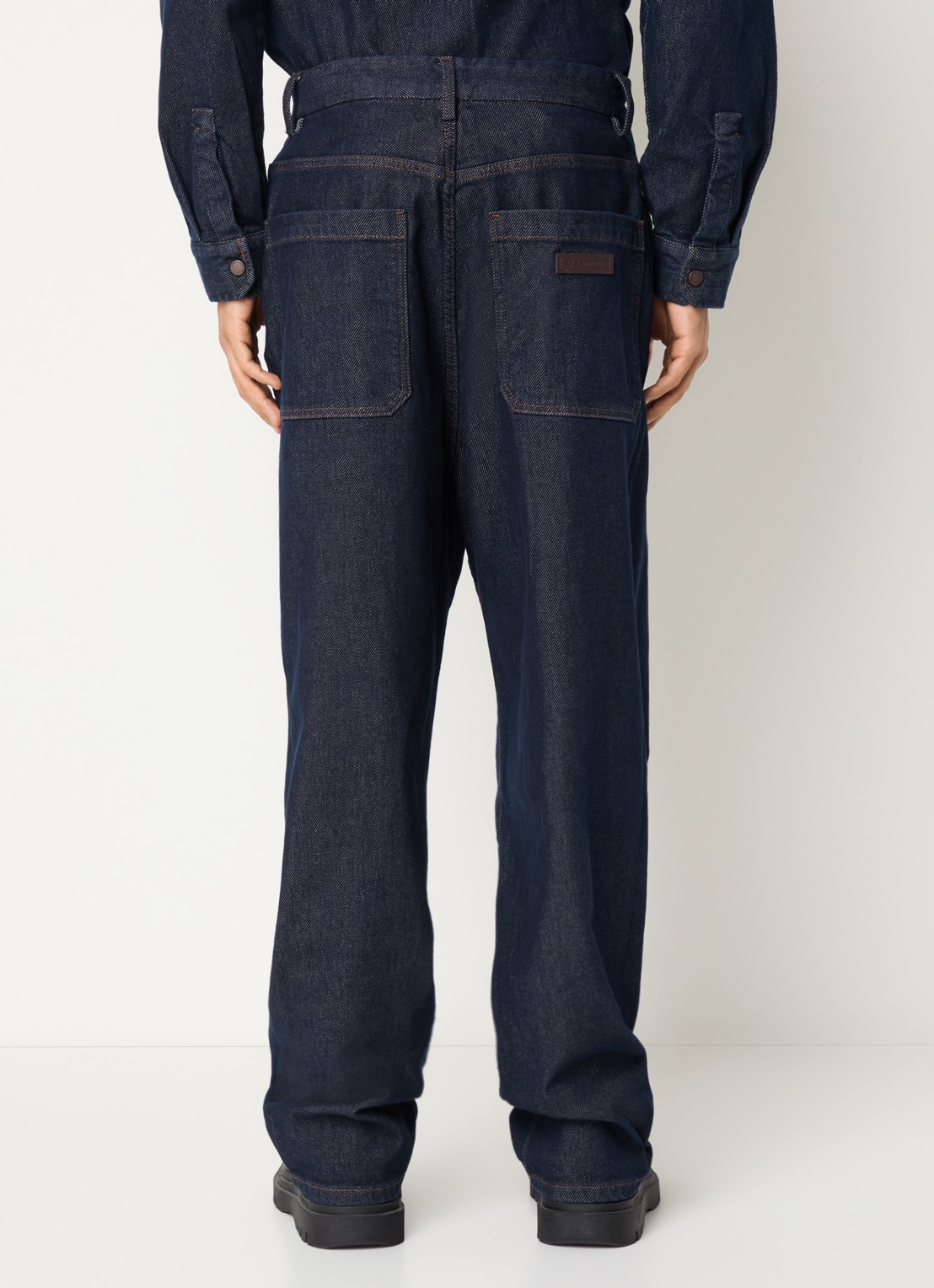 Armani Wide leg jeans met donkere wassing - achterkant 3 indigo
