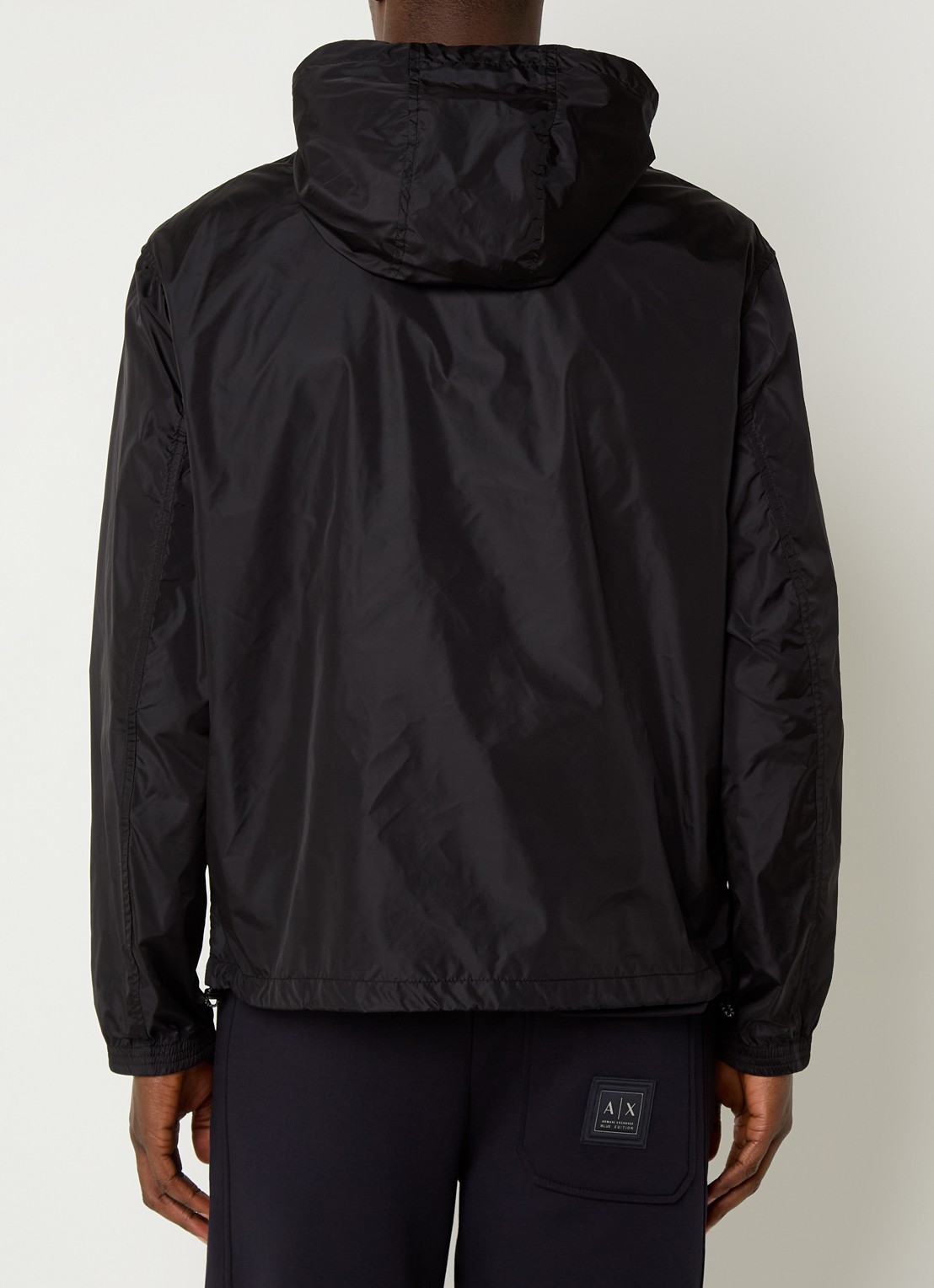 Armani Windjack met capuchon en ritszakken - achterkant 3 zwart