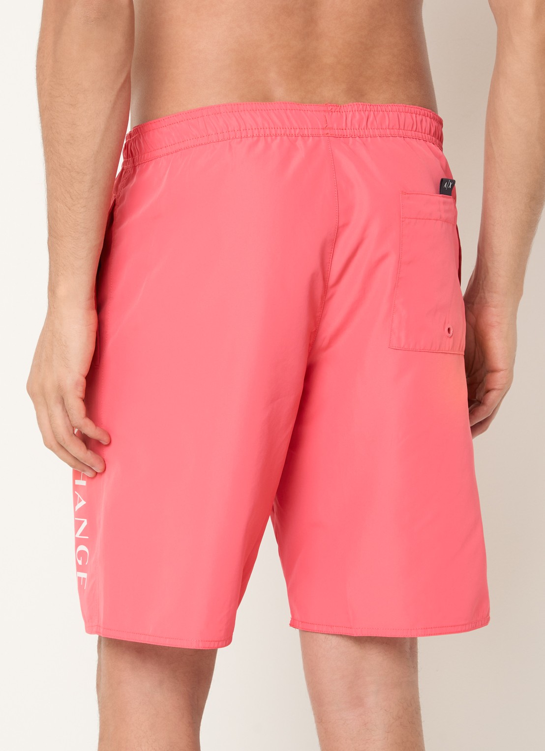 Armani Zwemshort met logo en steekzakken - achterkant koraal