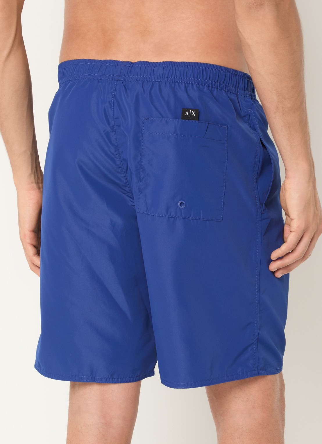 Armani Zwemshort met logo en steekzakken - achterkant kobaltblauw