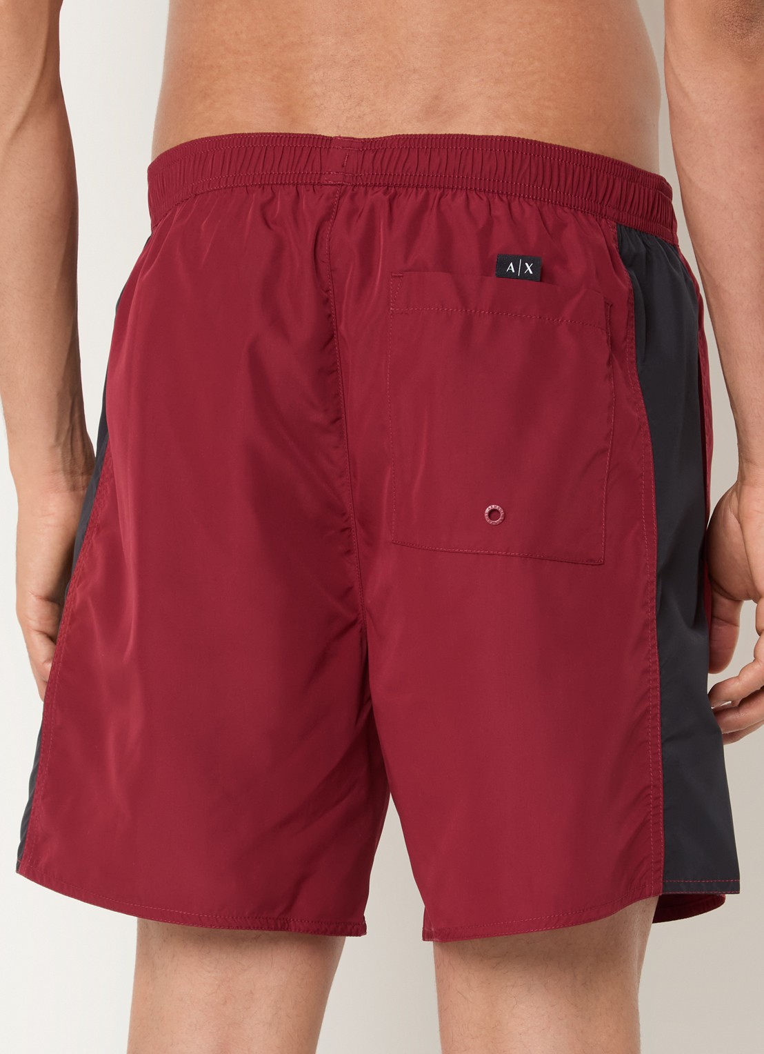 Armani Zwemshorts met logoborduring - achterkant 3 donkerrood
