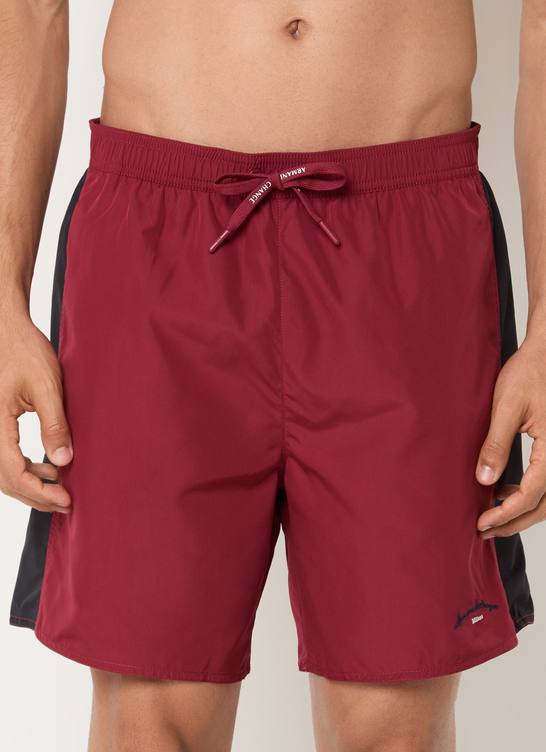 Armani Zwemshorts met logoborduring - detail 4 donkerrood