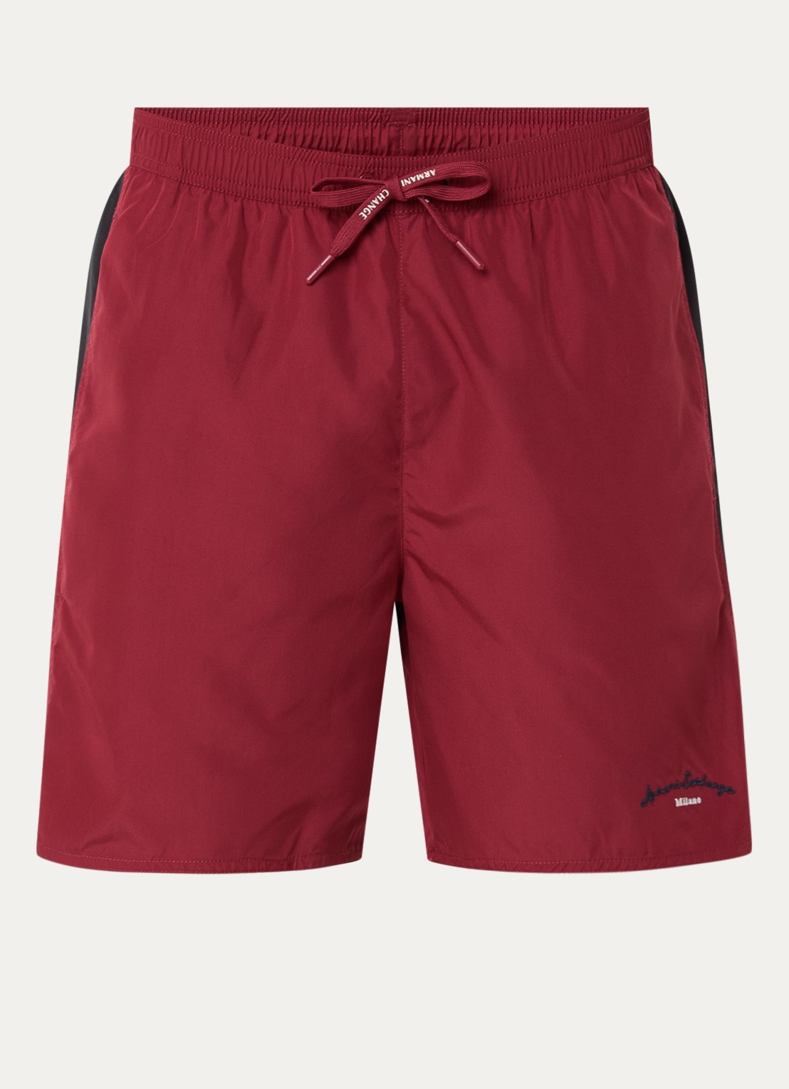 Armani Zwemshorts met logoborduring - voorkant donkerrood