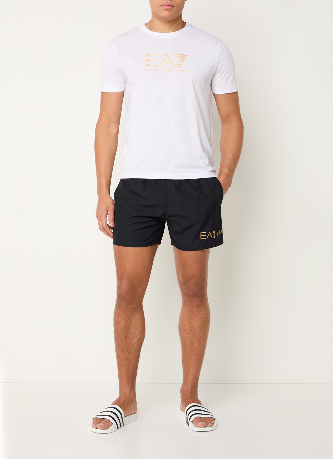 Armani Zwemshorts met logoprint  - voorkant 2 zwart