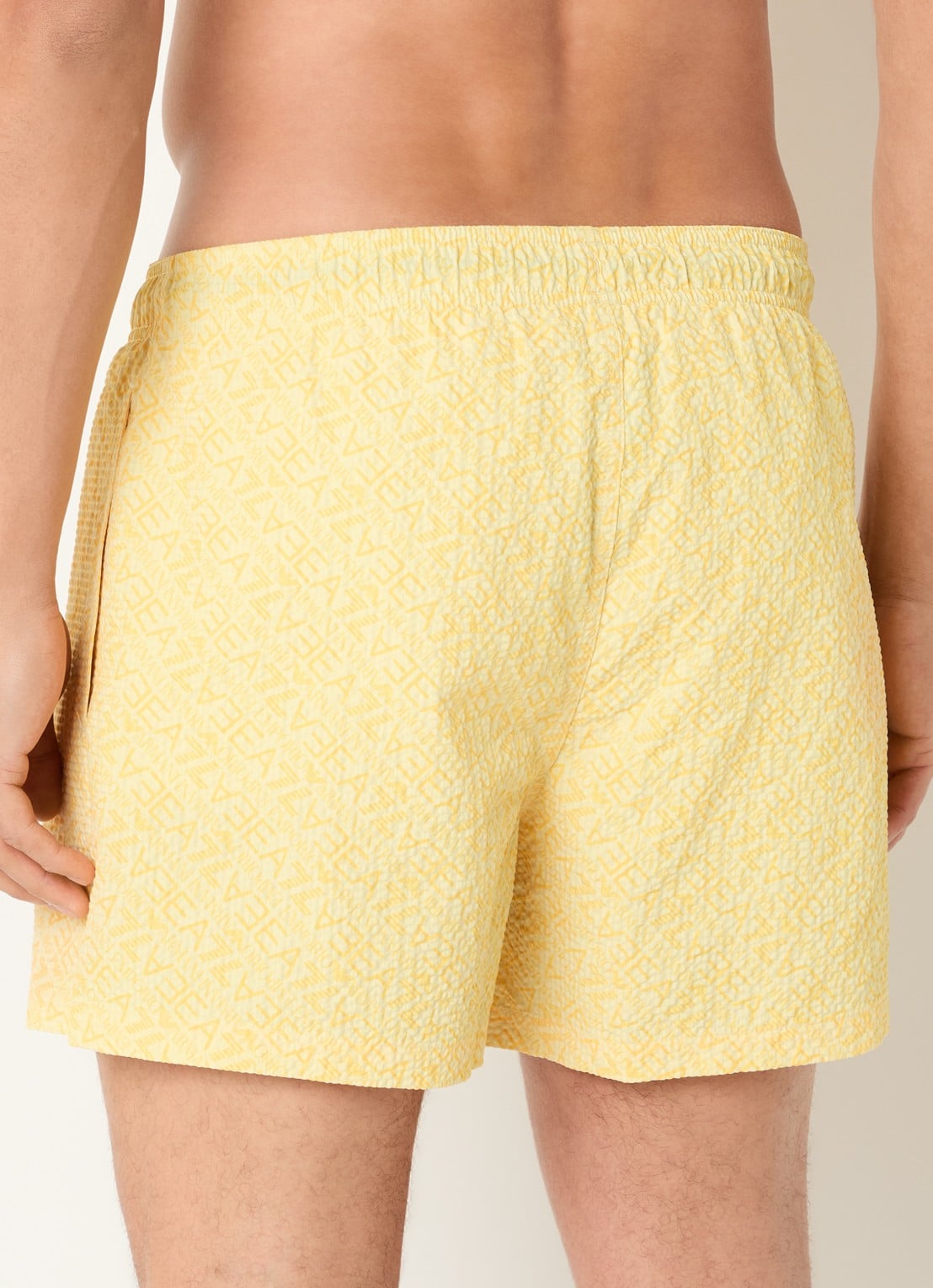 Armani Zwemshorts met logoprint - achterkant 2 lime