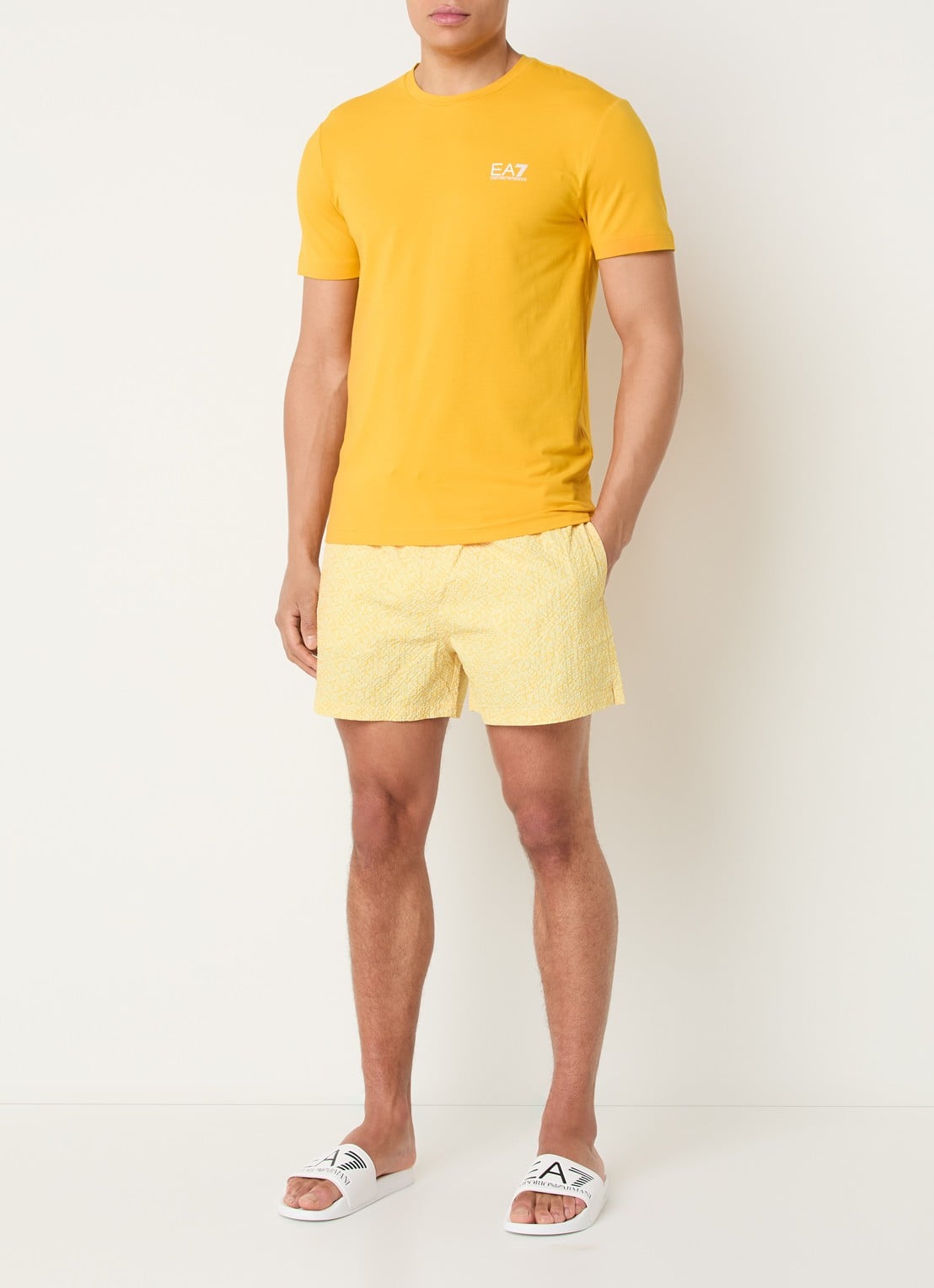 Armani Zwemshorts met logoprint - voorkant 4 lime