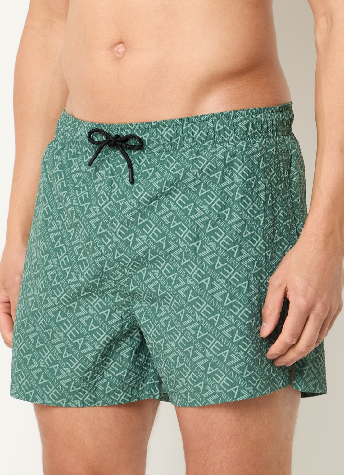 Armani Zwemshorts met logoprint - detail 3 donkergroen