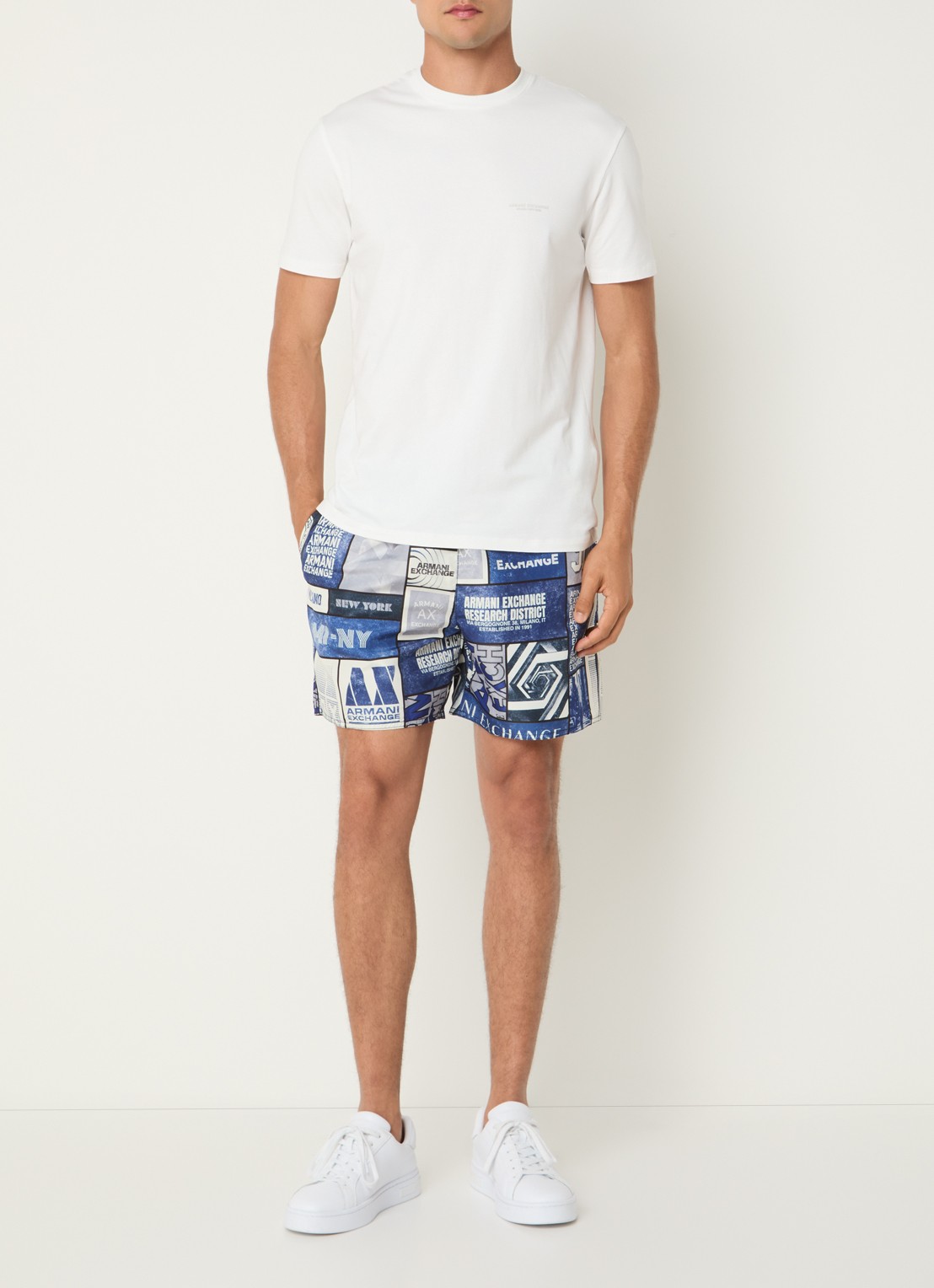 Armani Zwemshorts met print - voorkant 2 blauw