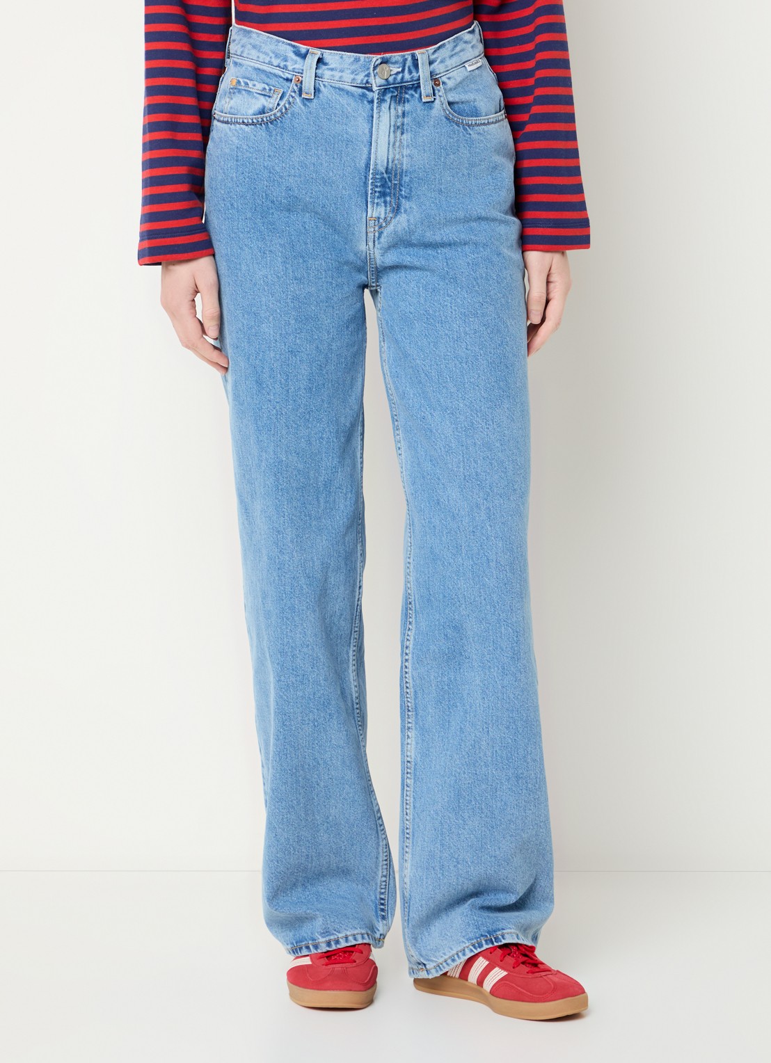 ARMEDANGELS Enijaa high waist straight leg jeans met steekzakken - detail 2 indigo