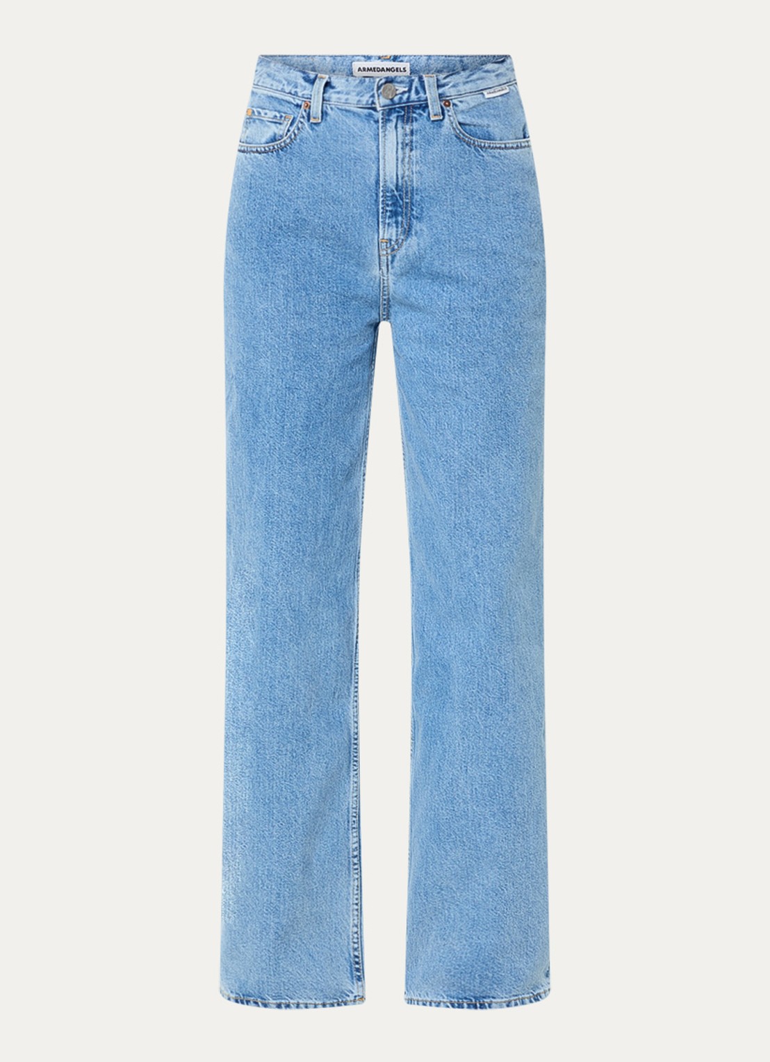 ARMEDANGELS Enijaa high waist straight leg jeans met steekzakken - voorkant 4 indigo