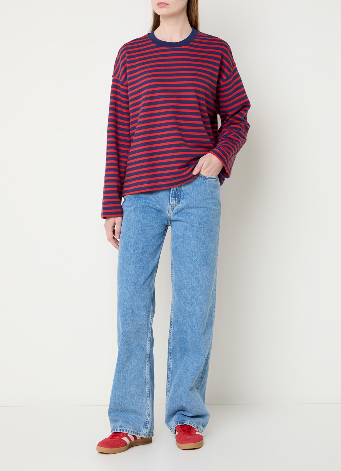 ARMEDANGELS Enijaa high waist straight leg jeans met steekzakken - voorkant 5 indigo