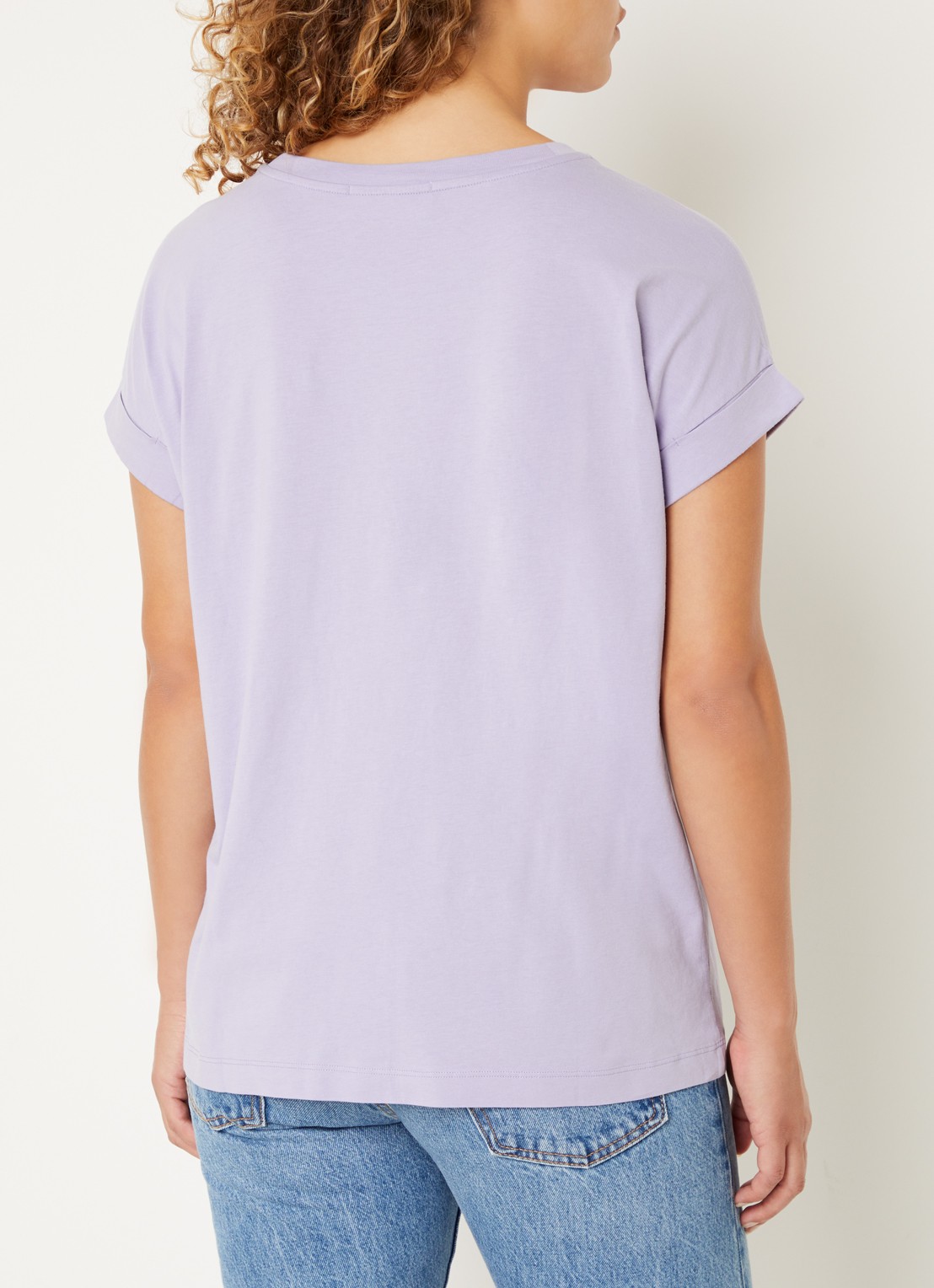 ARMEDANGELS T-shirt van  katoen met logoborduring - achterkant 4 lavendel