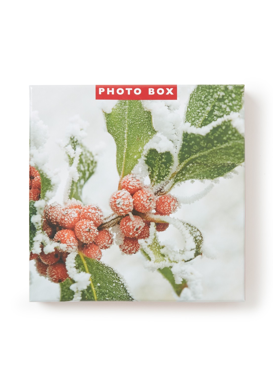 Art Group Besneeuwde takken met rode besjes kerstkaart - 2 designs - set van 12 inclusief enveloppen - voorkant groen
