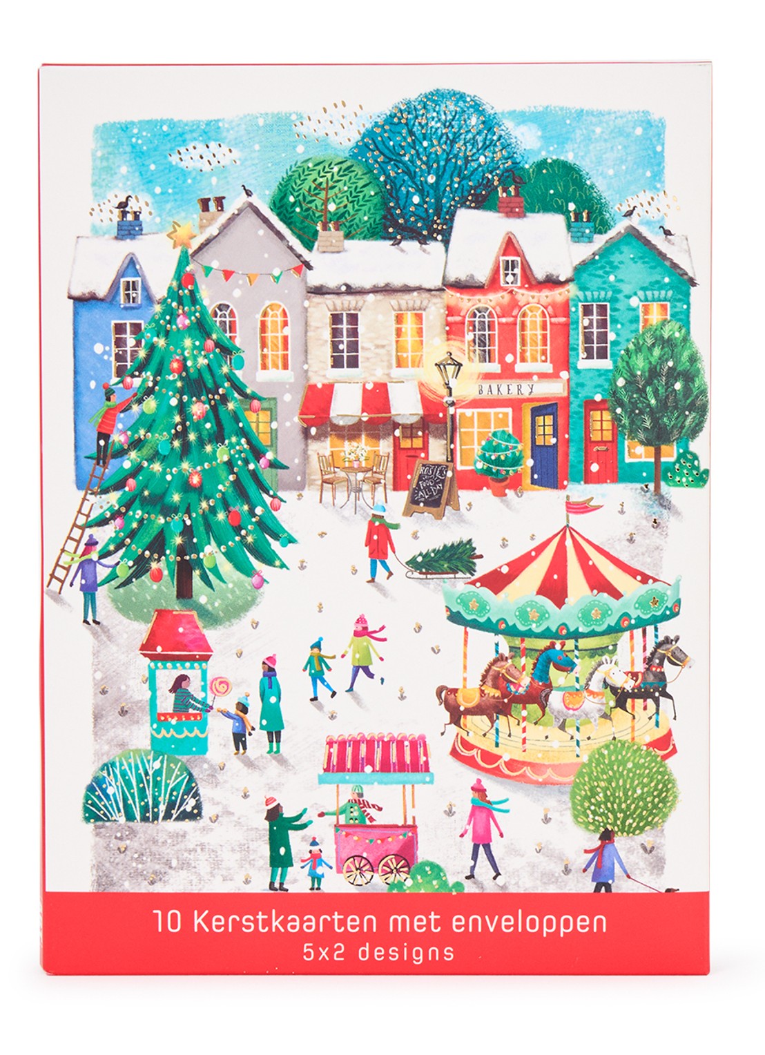 Art Group Goede doelen - 2 designs - kerstkaart met envelop - set van 10 - voorkant multicolor