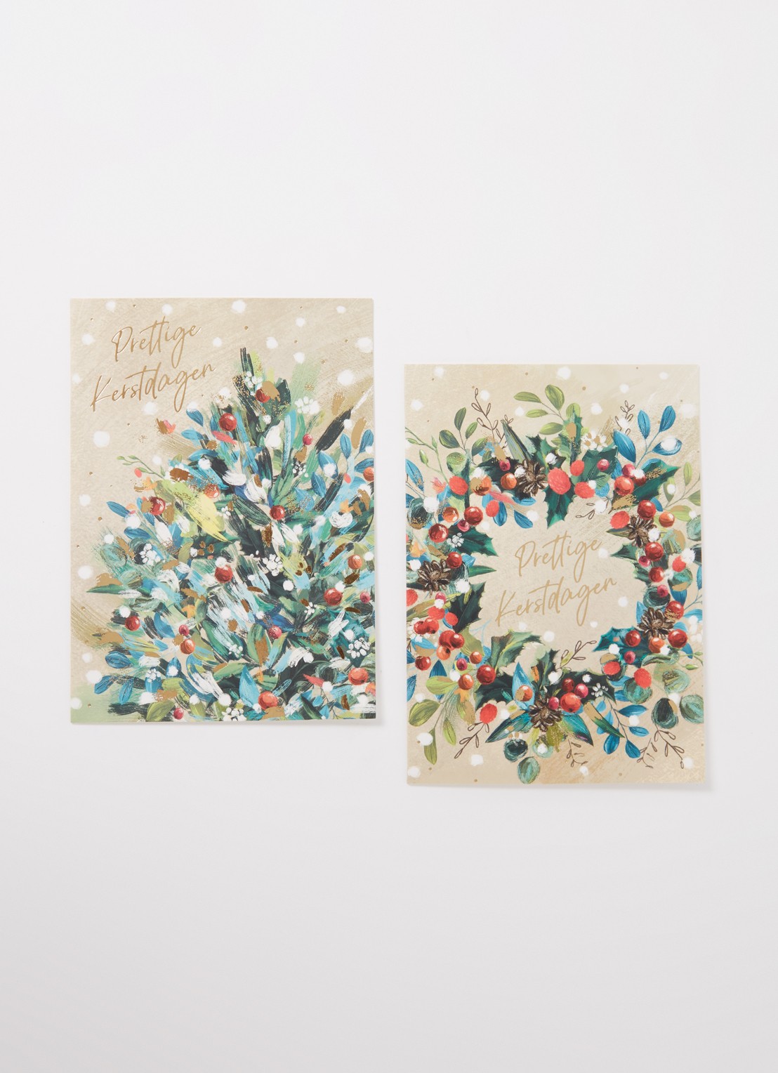 Art Group Goede doelen - 2 designs - kerstkaart met envelop - set van 10 - voorkant 2 groen
