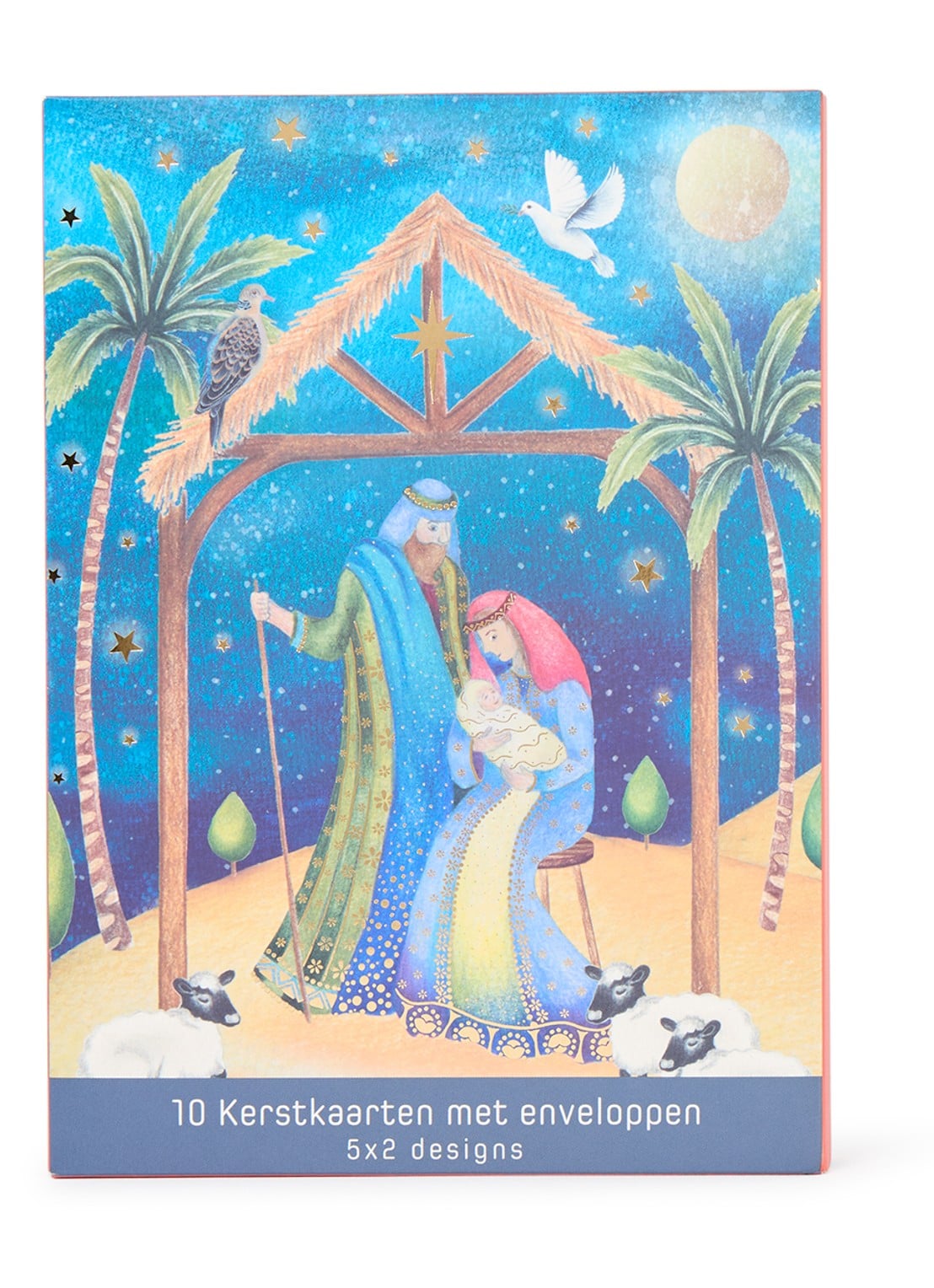 Art Group Goede doelen - 2 designs - kerstkaart met envelop - set van 10 - voorkant blauw