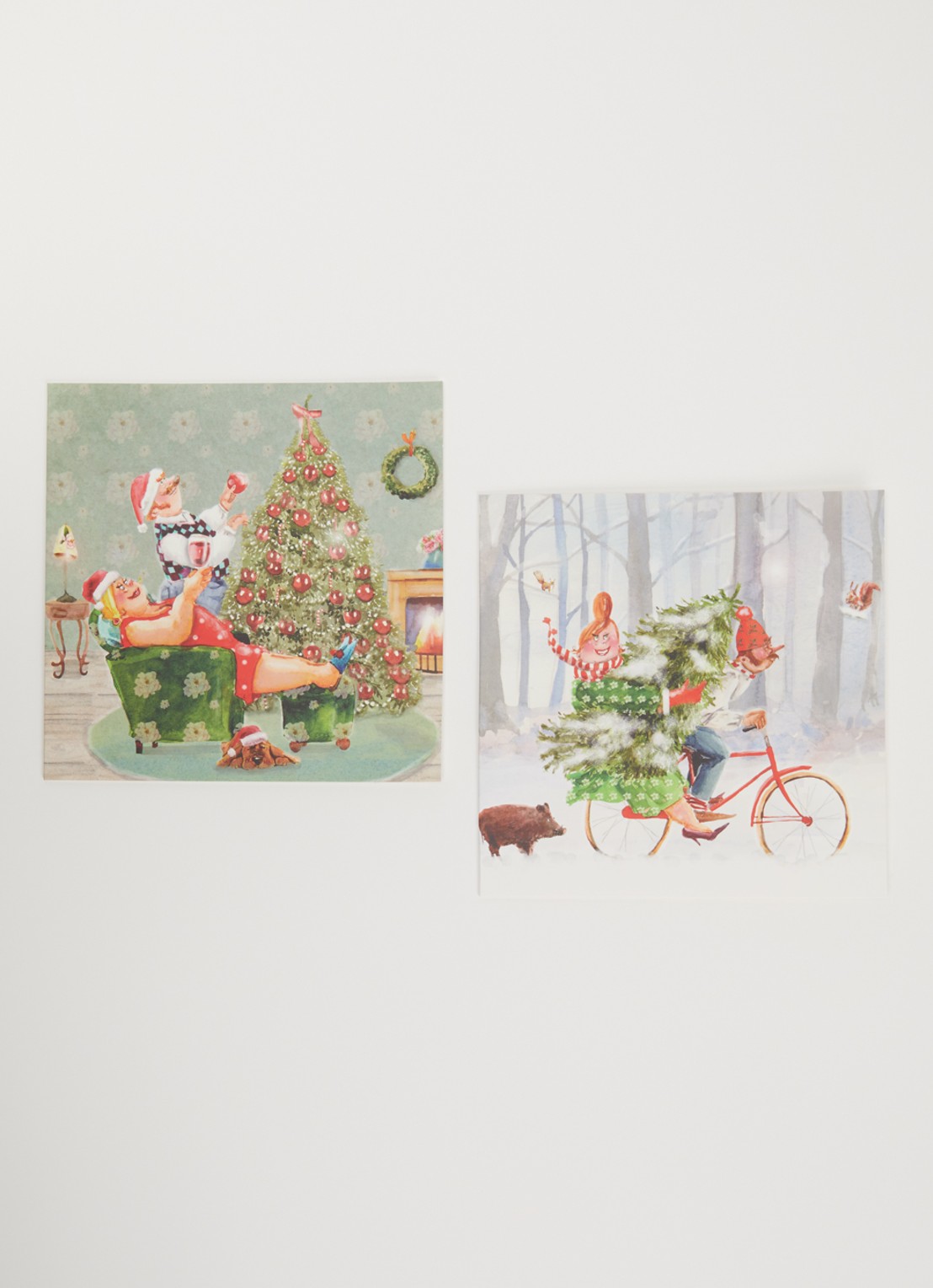Art Group Goede Doelen kerstkaart - 2 designs - set van 10 inclusief enveloppen - voorkant 2 multicolor