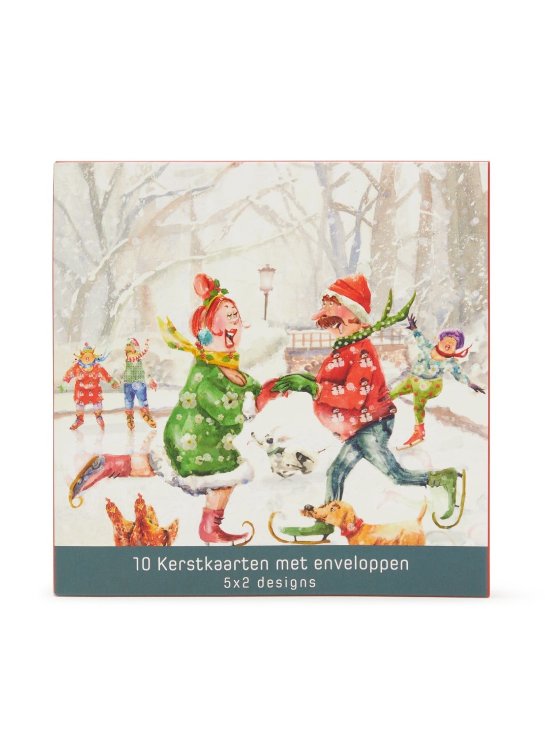 Art Group Goede Doelen kerstkaart - 2 designs - set van 10 inclusief enveloppen - voorkant multicolor