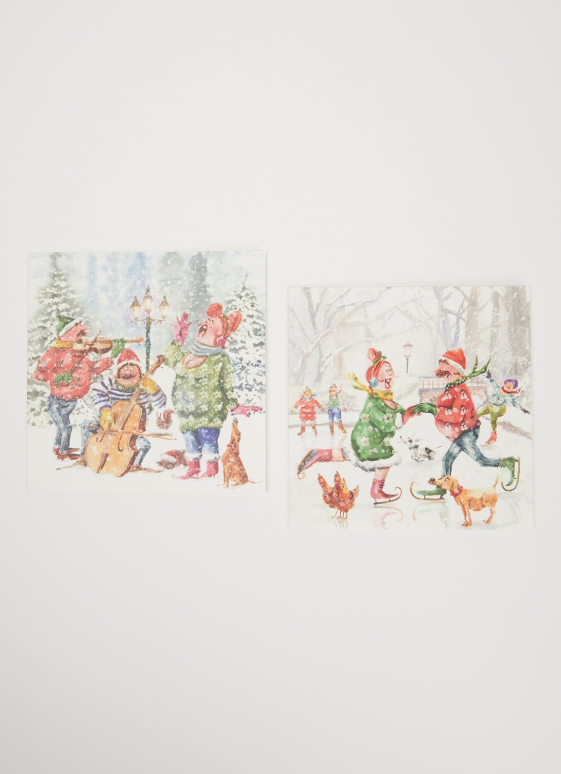 Art Group Goede Doelen kerstkaart - 2 designs - set van 10 inclusief enveloppen - voorkant 2 multicolor