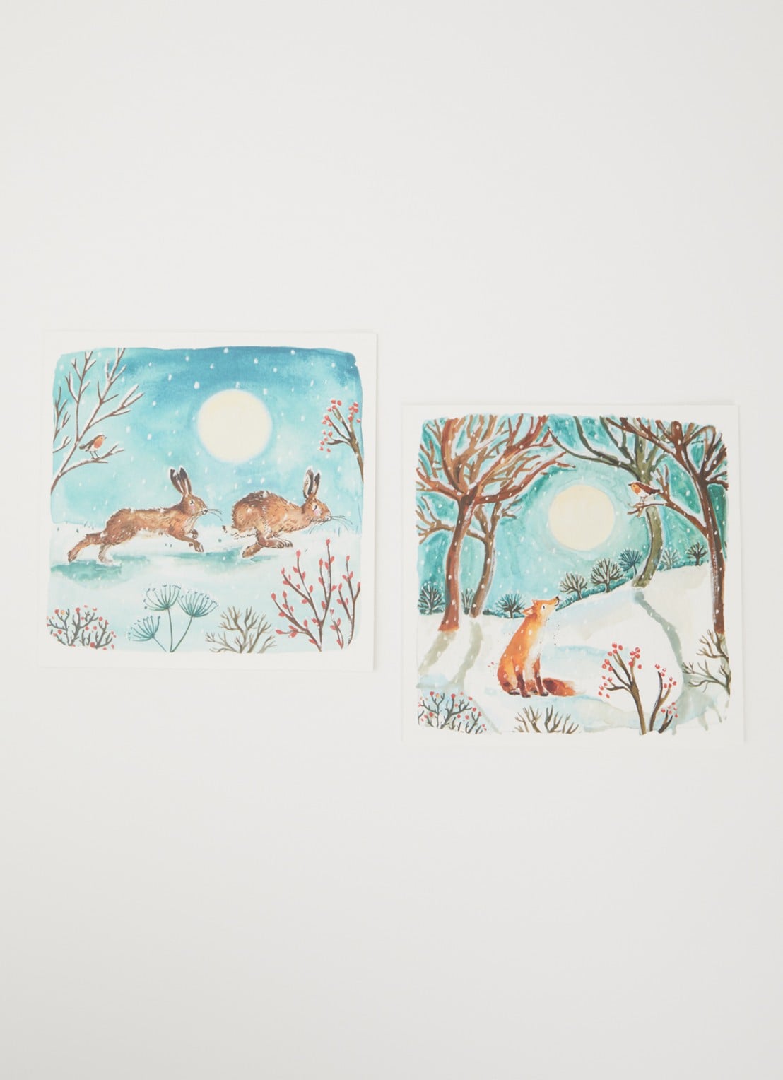 Art Group Goede Doelen kerstkaart - 2 designs - set van 10 inclusief enveloppen - voorkant 2 turquoise