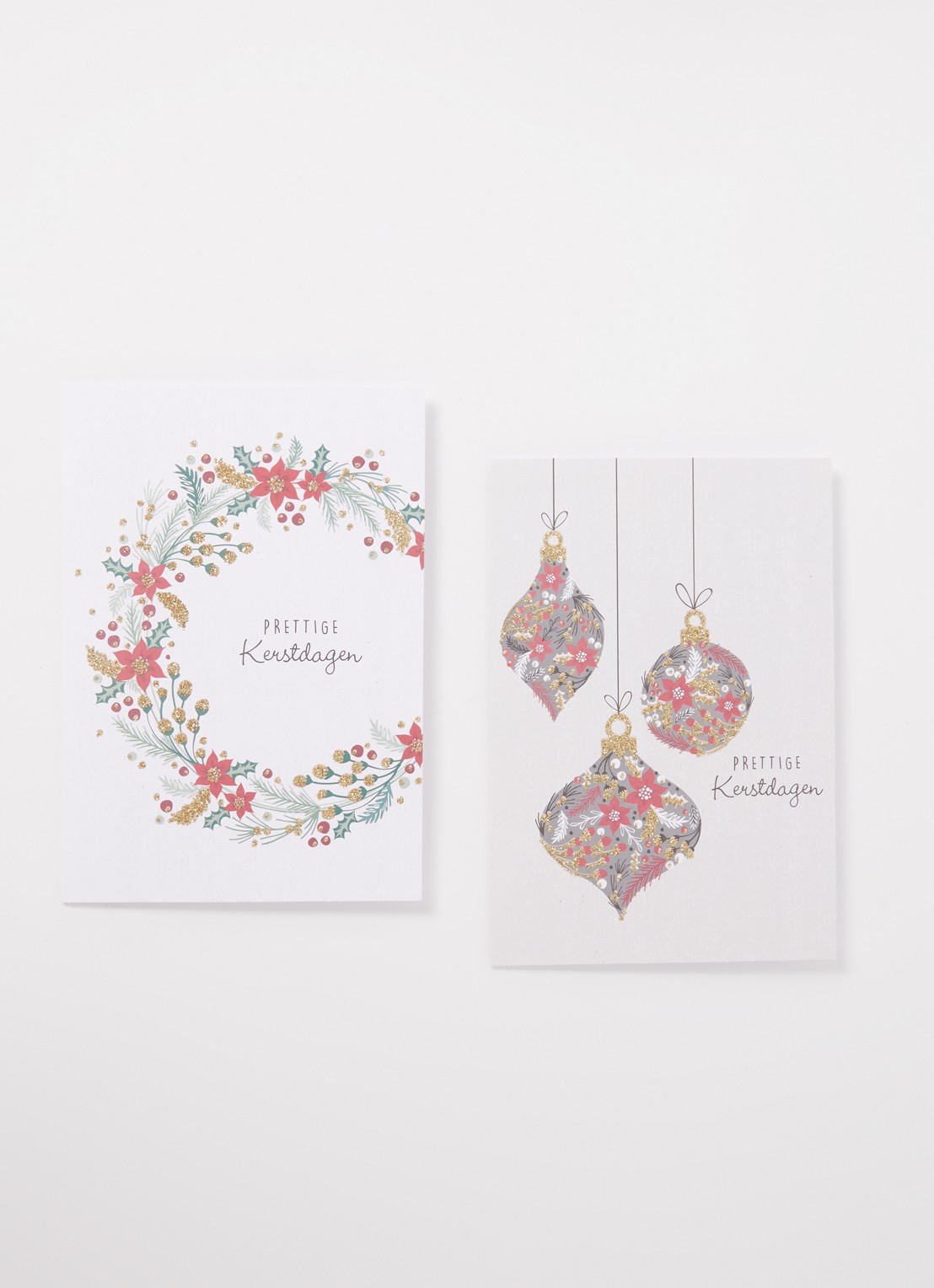 Art Group Kerst - 2 designs - kerstkaart met envelop - set van 10 - voorkant 2 goud