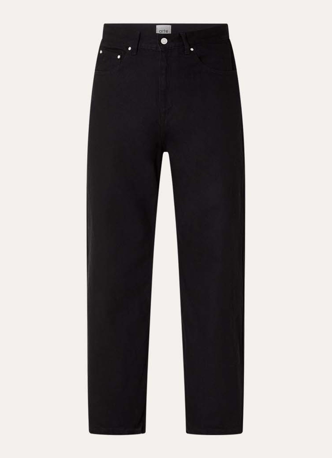 Arte Antwerp Circle Logo tapered fit jeans met gekleurde wassing - voorkant 3 zwart