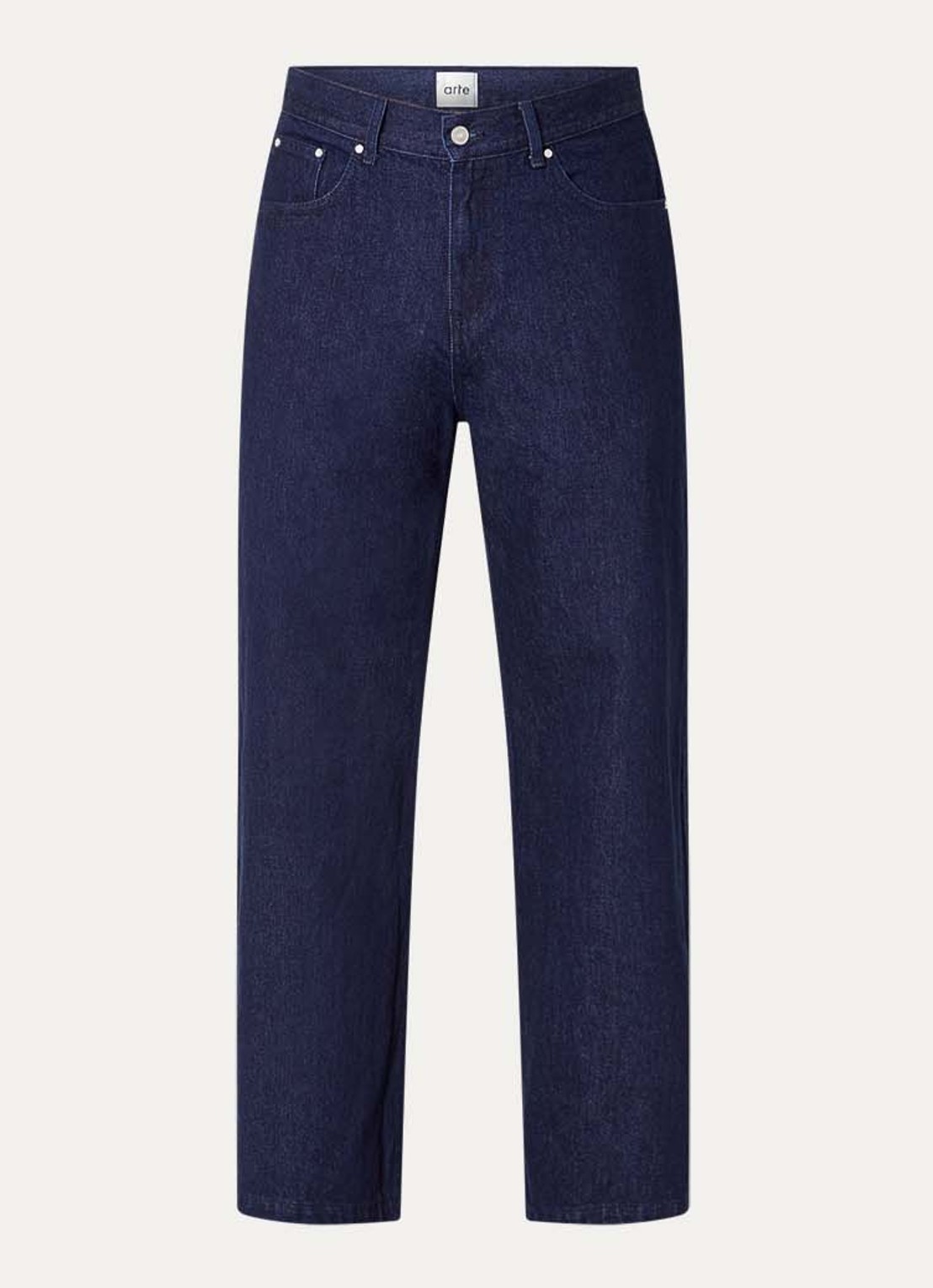 Arte Antwerp Circle Logo tapered fit jeans met gekleurde wassing - voorkant 4 indigo