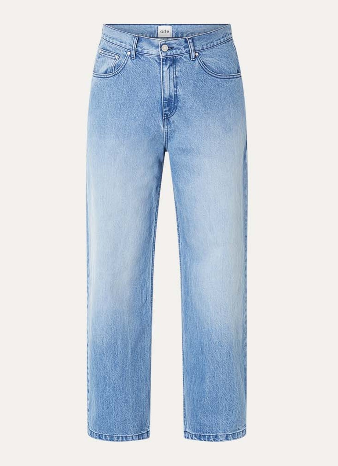Arte Antwerp Circle Logo tapered fit jeans met gekleurde wassing - voorkant 4 blauw