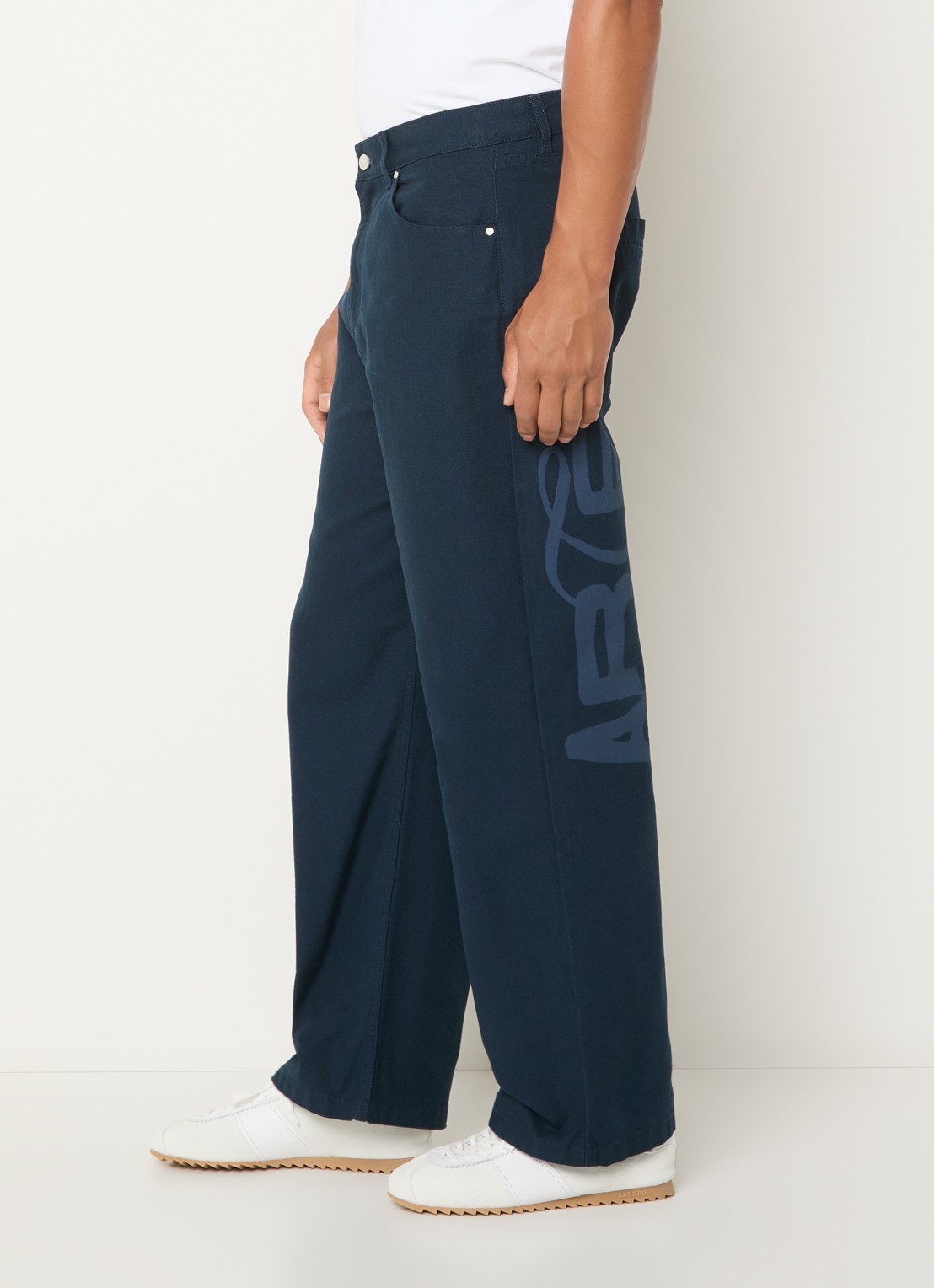 Arte Antwerp Energy loose fit jeans met logo - detail 4 donkerblauw