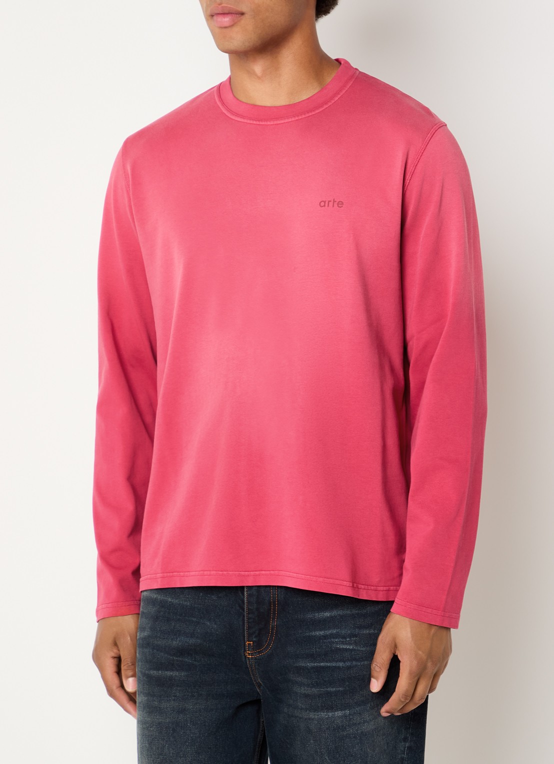 Arte Antwerp Fadeout longsleeve met logo- en backprint - achterkant bordeauxrood