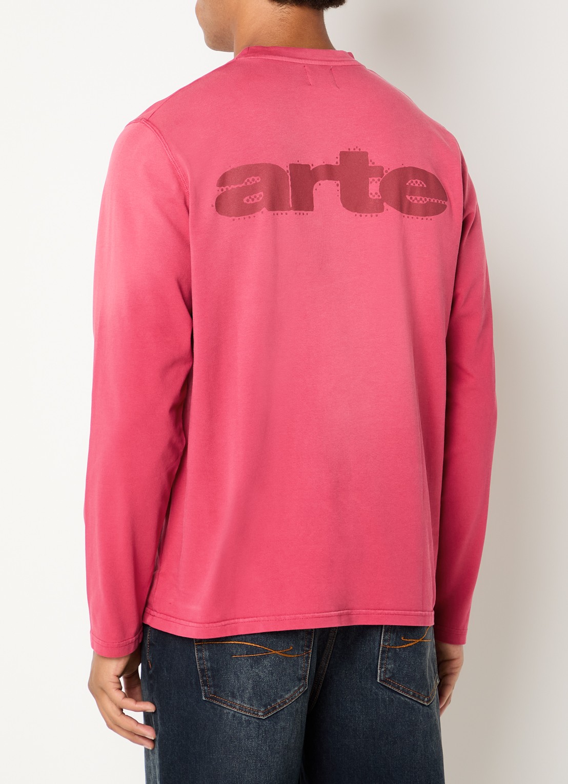 Arte Antwerp Fadeout longsleeve met logo- en backprint - detail 4 bordeauxrood