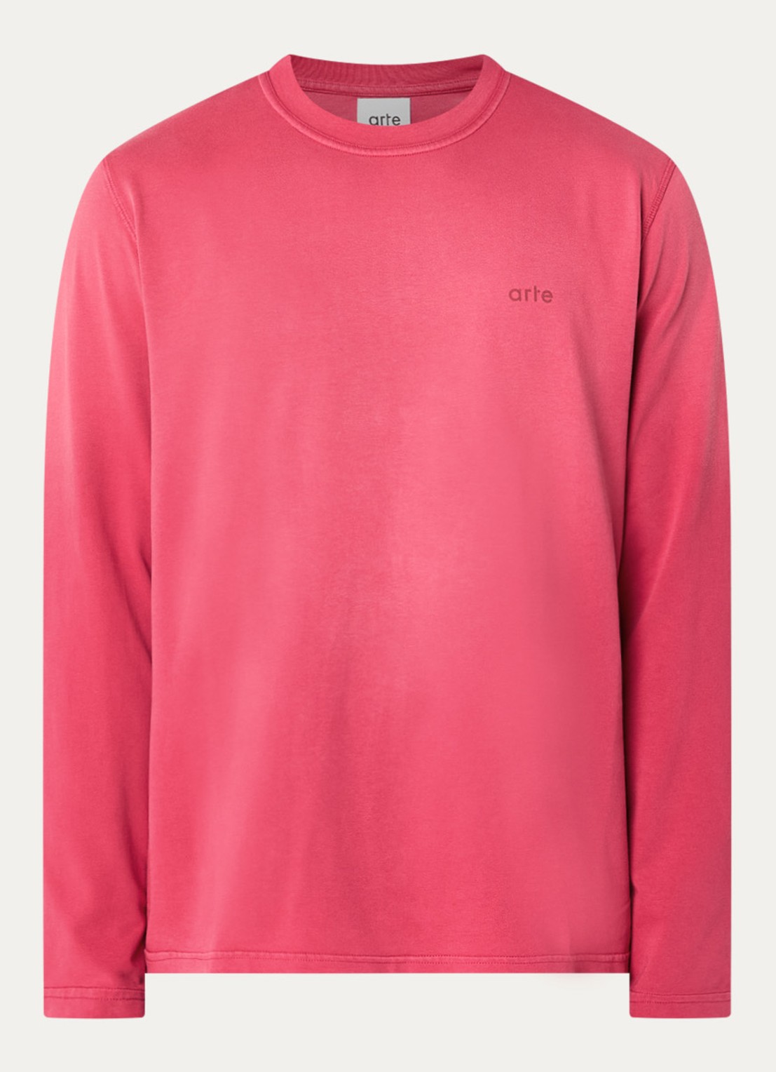Arte Antwerp Fadeout longsleeve met logo- en backprint - voorkant 2 bordeauxrood