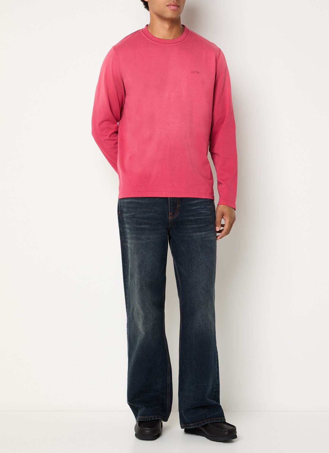 Arte Antwerp Fadeout longsleeve met logo- en backprint - voorkant 3 bordeauxrood