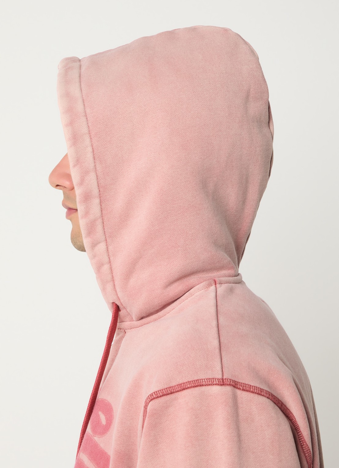 Arte Antwerp Fadeout sweatvest met logoprint - detail 4 roodbruin