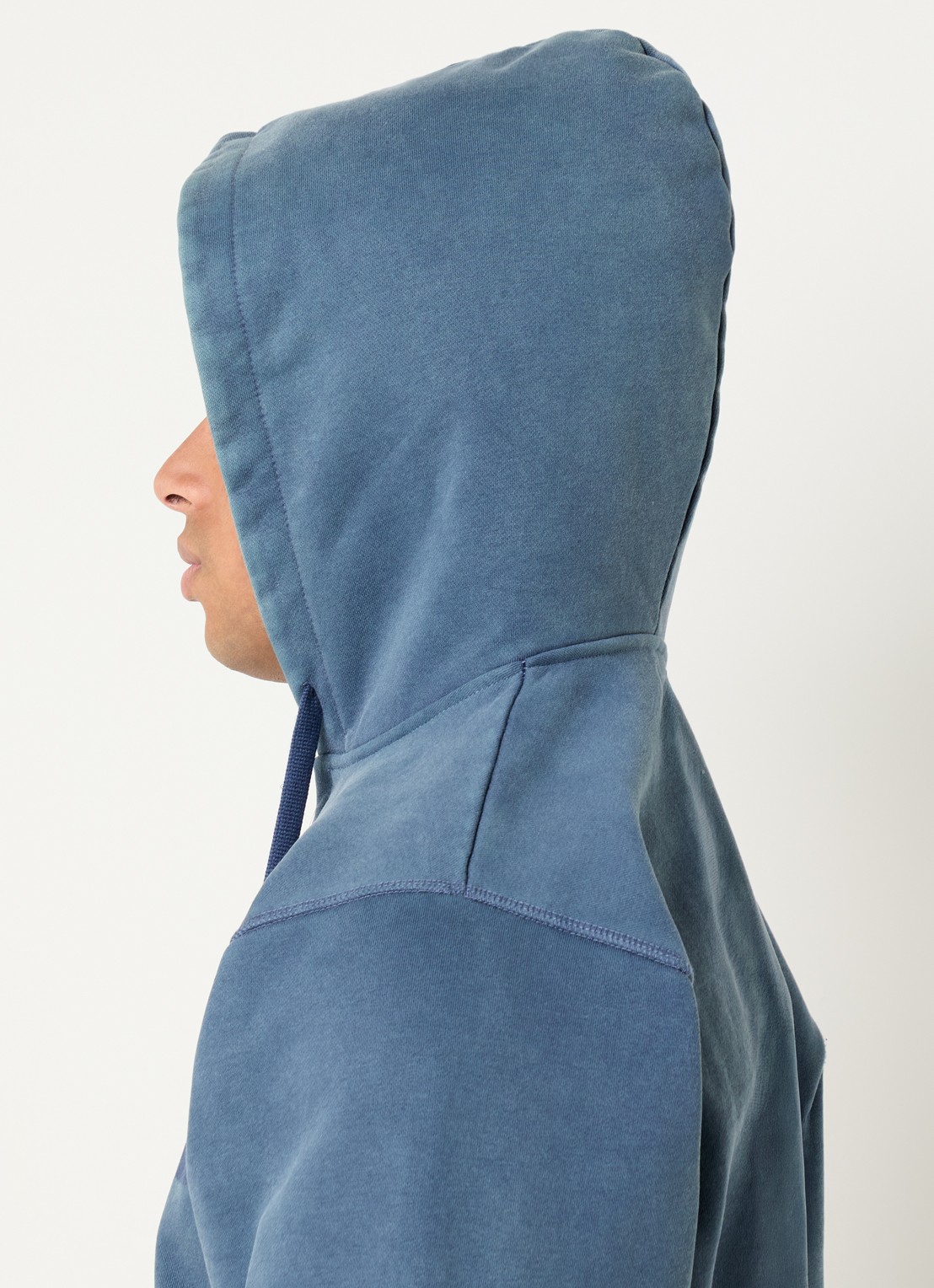 Arte Antwerp Fadeout sweatvest met logoprint - detail 3 staalblauw