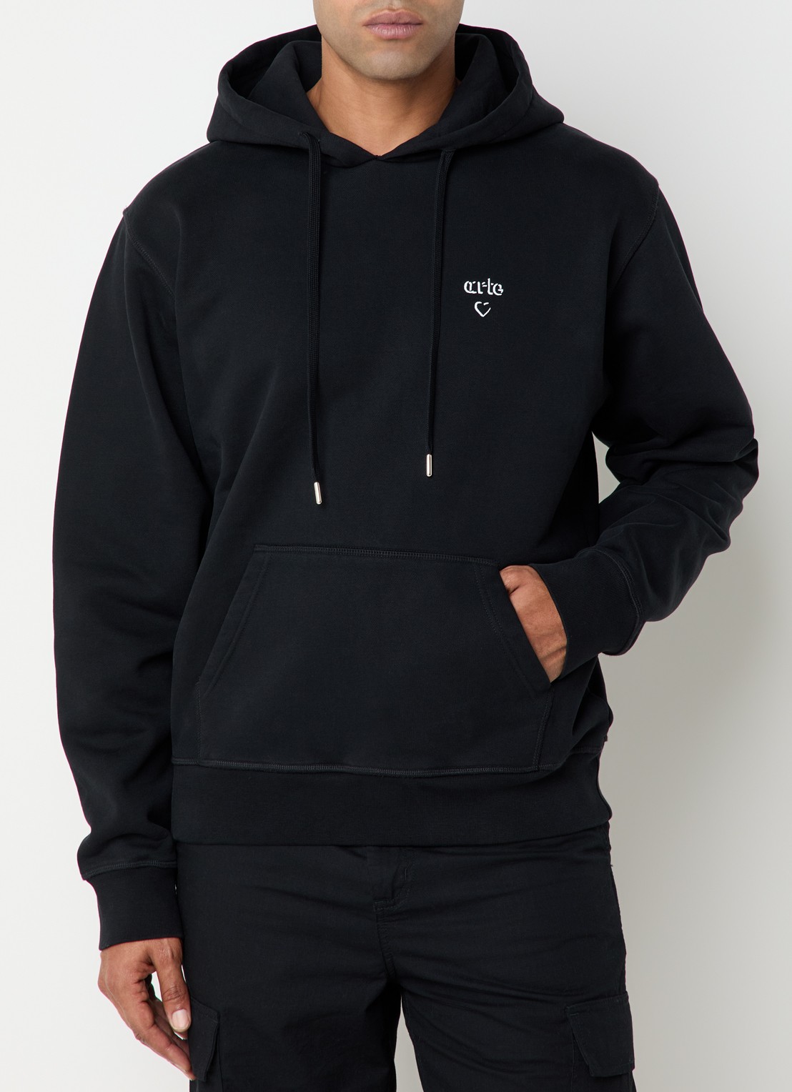 Arte Antwerp Heart hoodie met logo - detail zwart