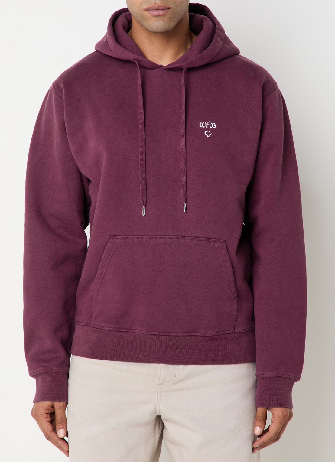 Arte Antwerp Heart hoodie met logo - detail bordeauxrood